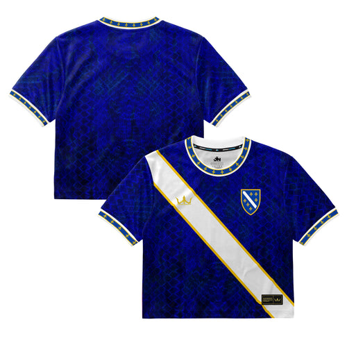Bosnia Heritage Cropped Soccer Jersey Coat of Arms