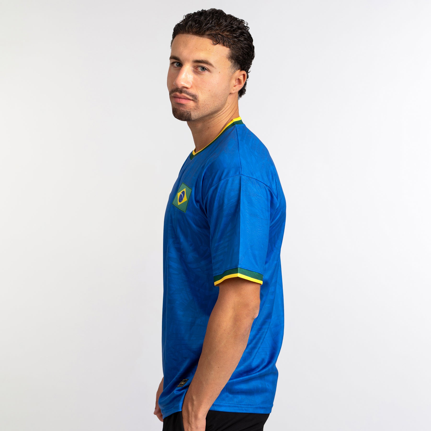 Brazil Heritage Custom Football Jersey Soccer Shirt Blue World Brasil