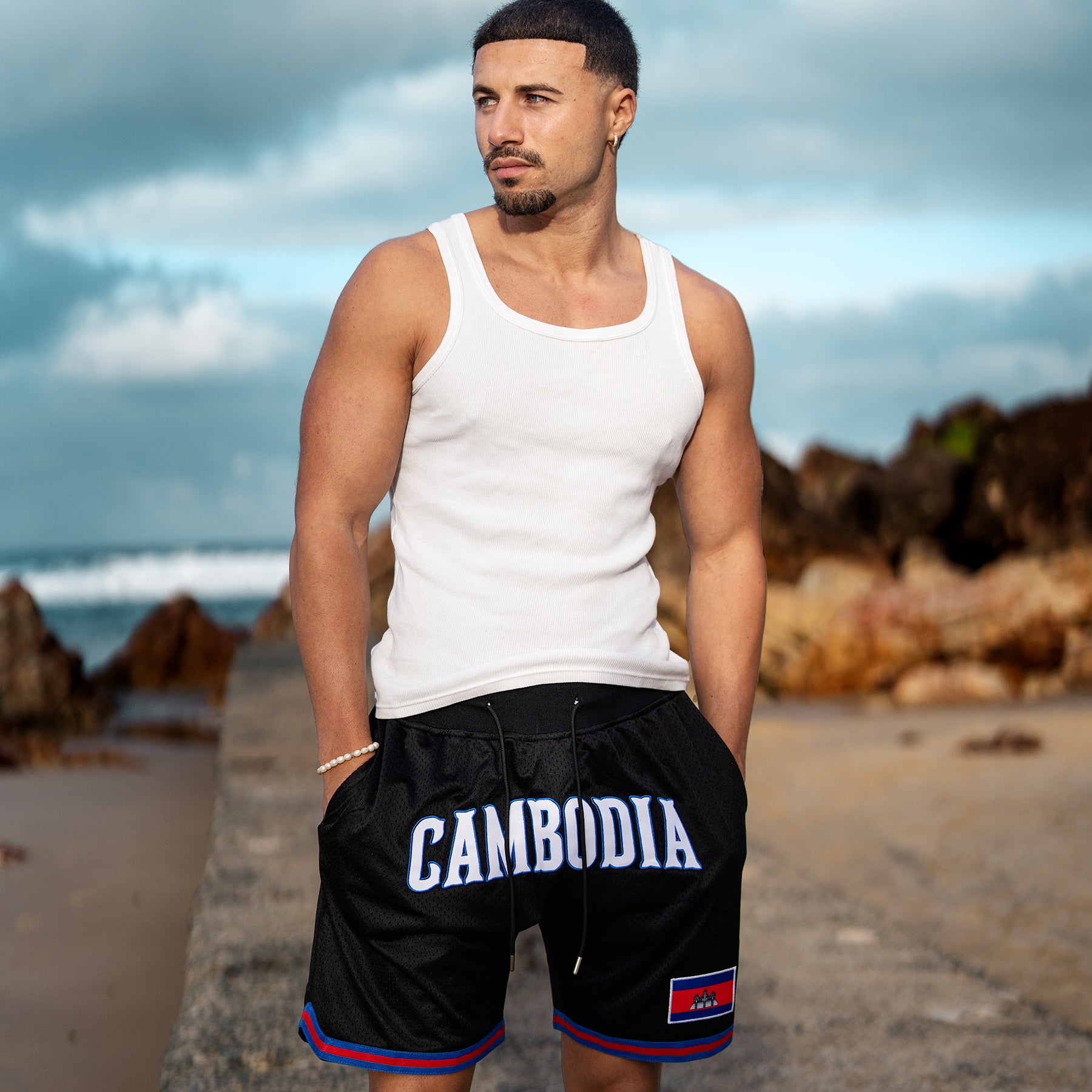 Cambodia Black Basketball Shorts