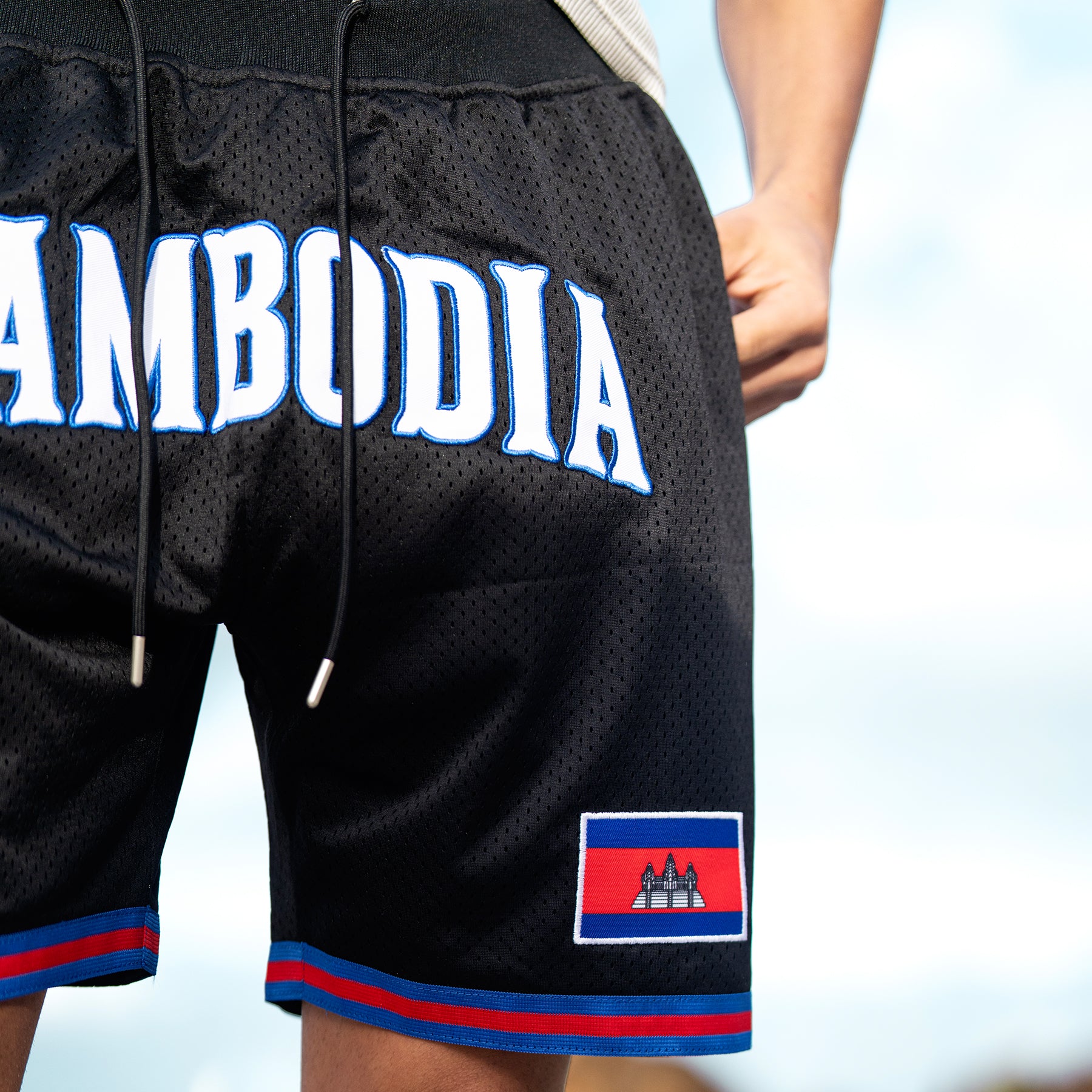Cambodia Black Basketball Shorts