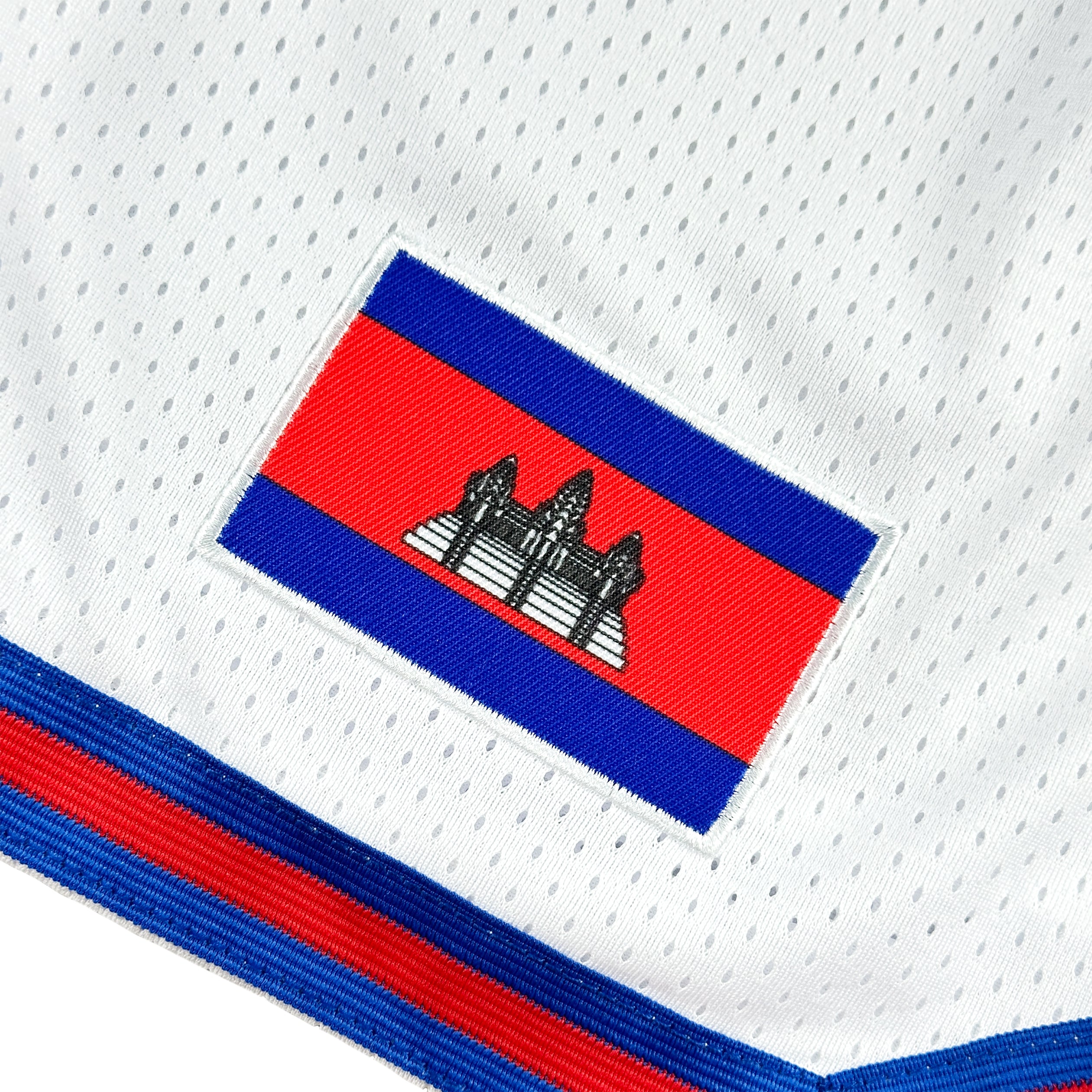 Cambodia White Basketball Shorts