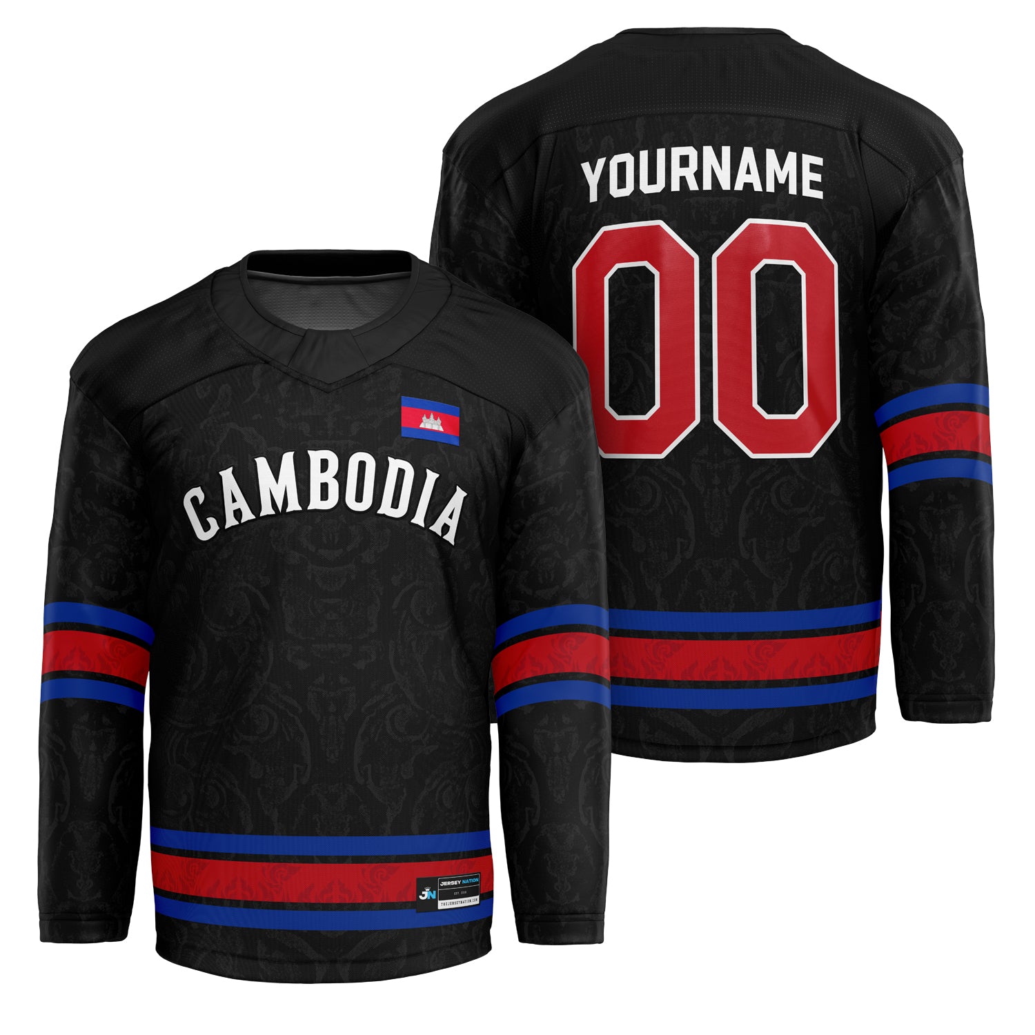 Cambodia Heritage Black Custom Hockey Jersey