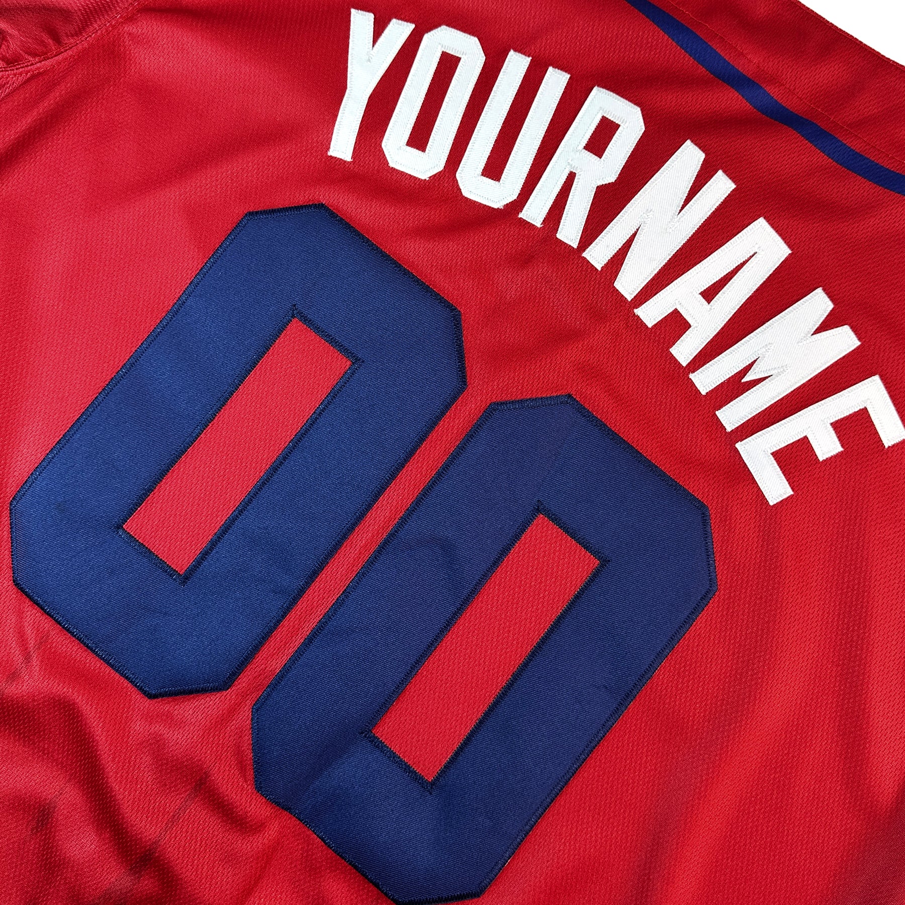 Cambodia Heritage Custom Baseball Red Jersey Closeup Embroidered Back Customized