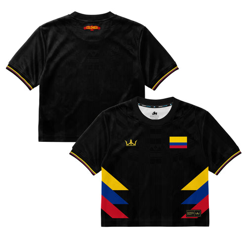 Colombia Heritage Cropped Soccer Jersey Black