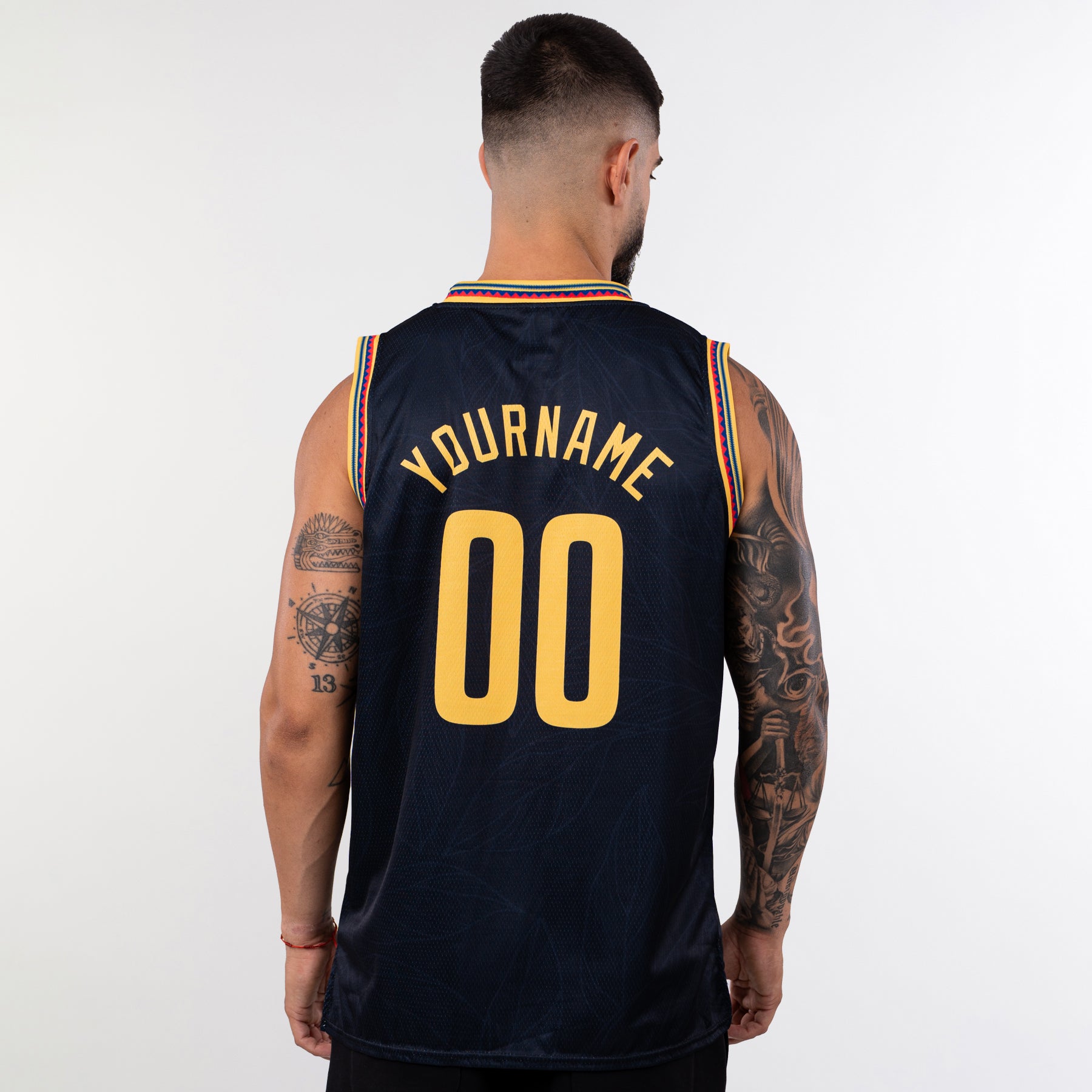 Colombia Heritage Black Custom Basketball Jersey Model Back Customized