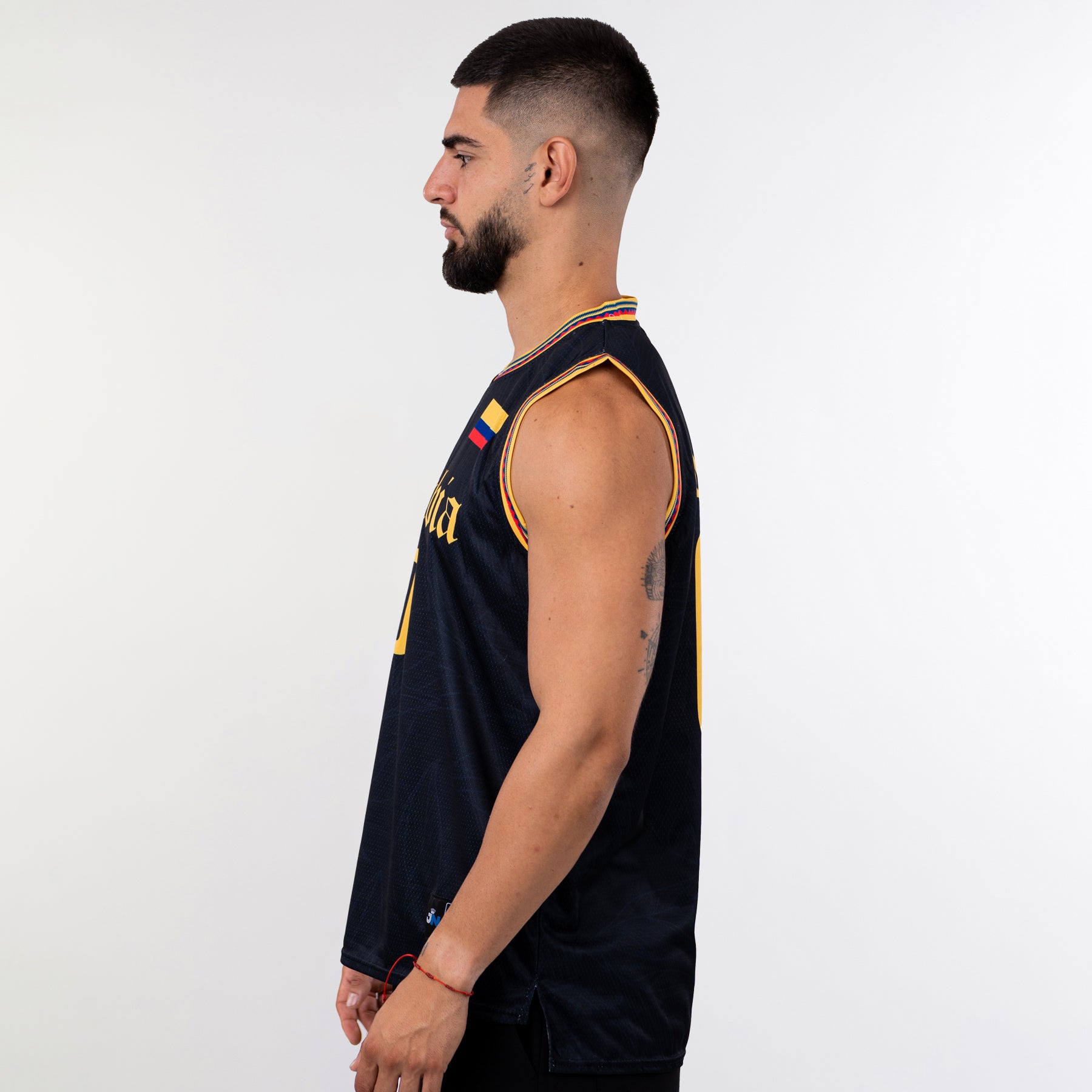 Colombia Heritage Black Custom Basketball Jersey Model Side