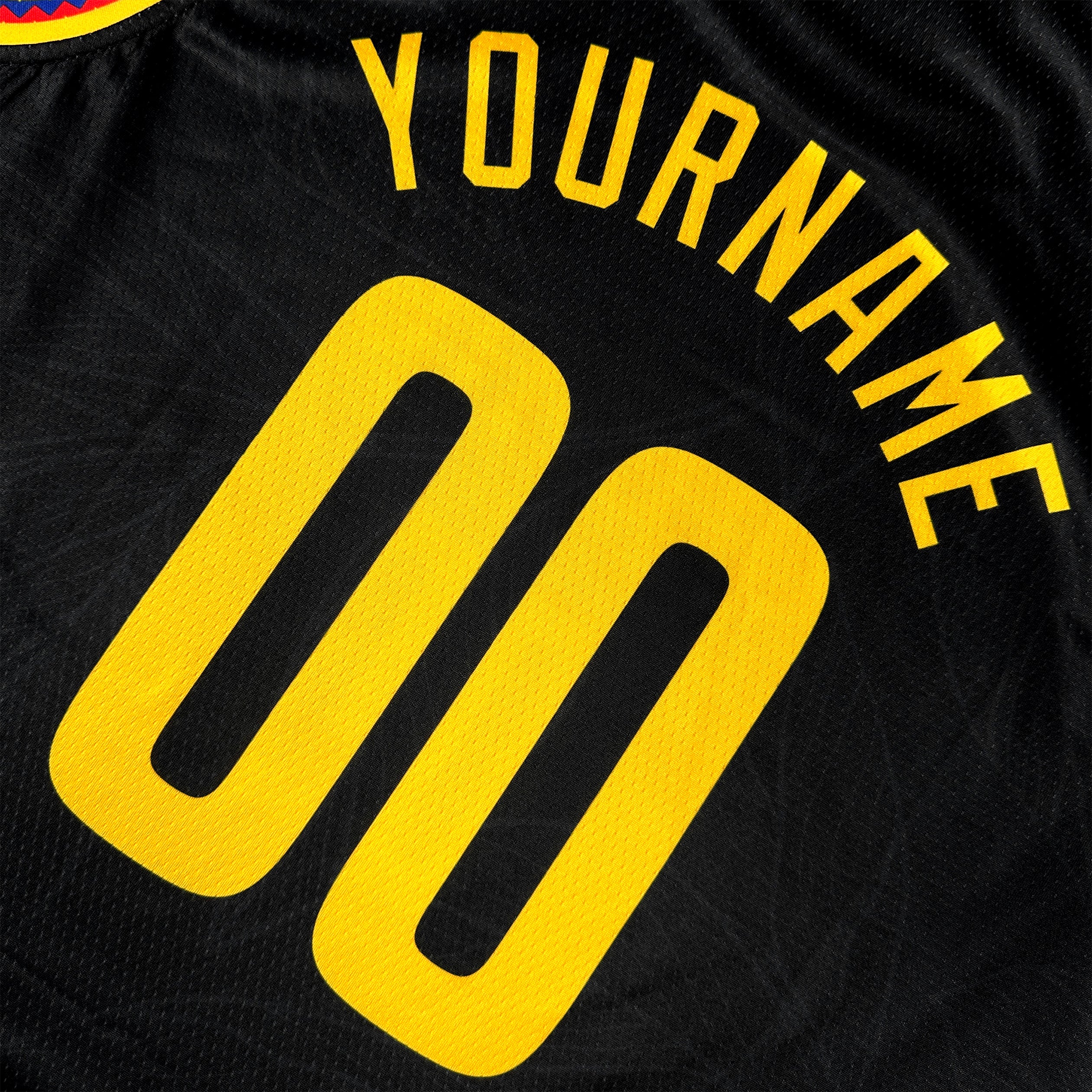 Colombia Heritage Custom Basketball Black Jersey Closeup Back Customized