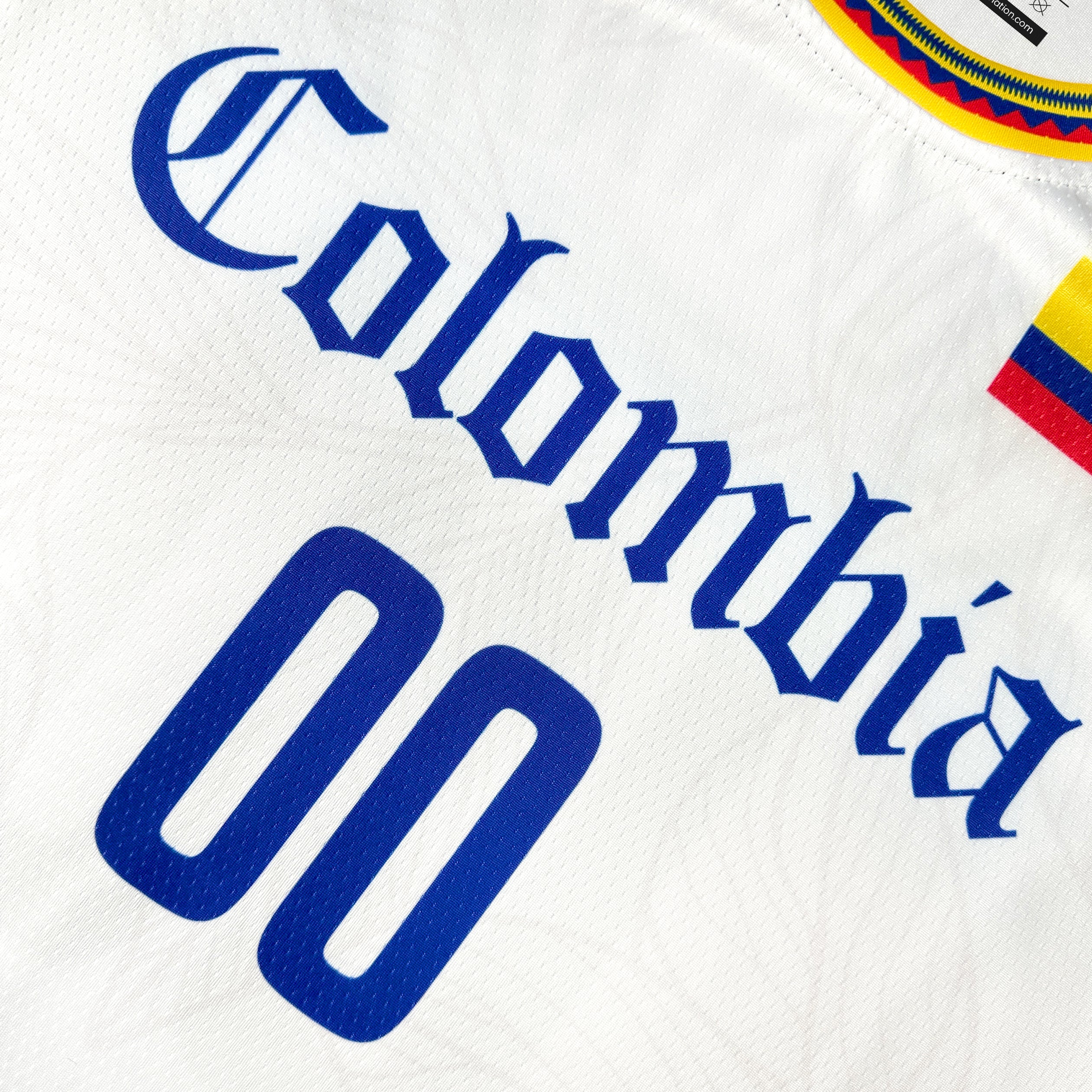 Colombia Heritage Custom Basketball White Jersey Closeups Front