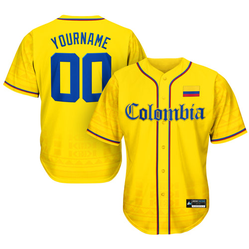 Colombia Heritage Custom Yellow Baseball Jersey 