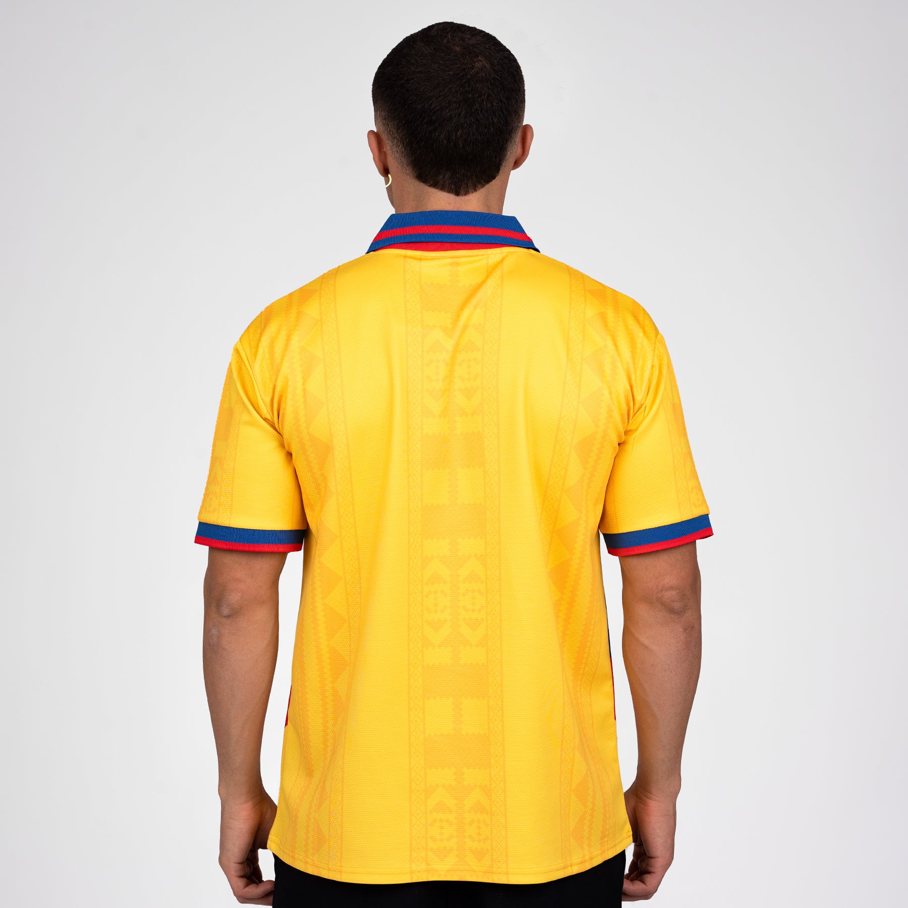 Colombia Heritage Retro Custom Football Jersey World Shirt Yellow Back 