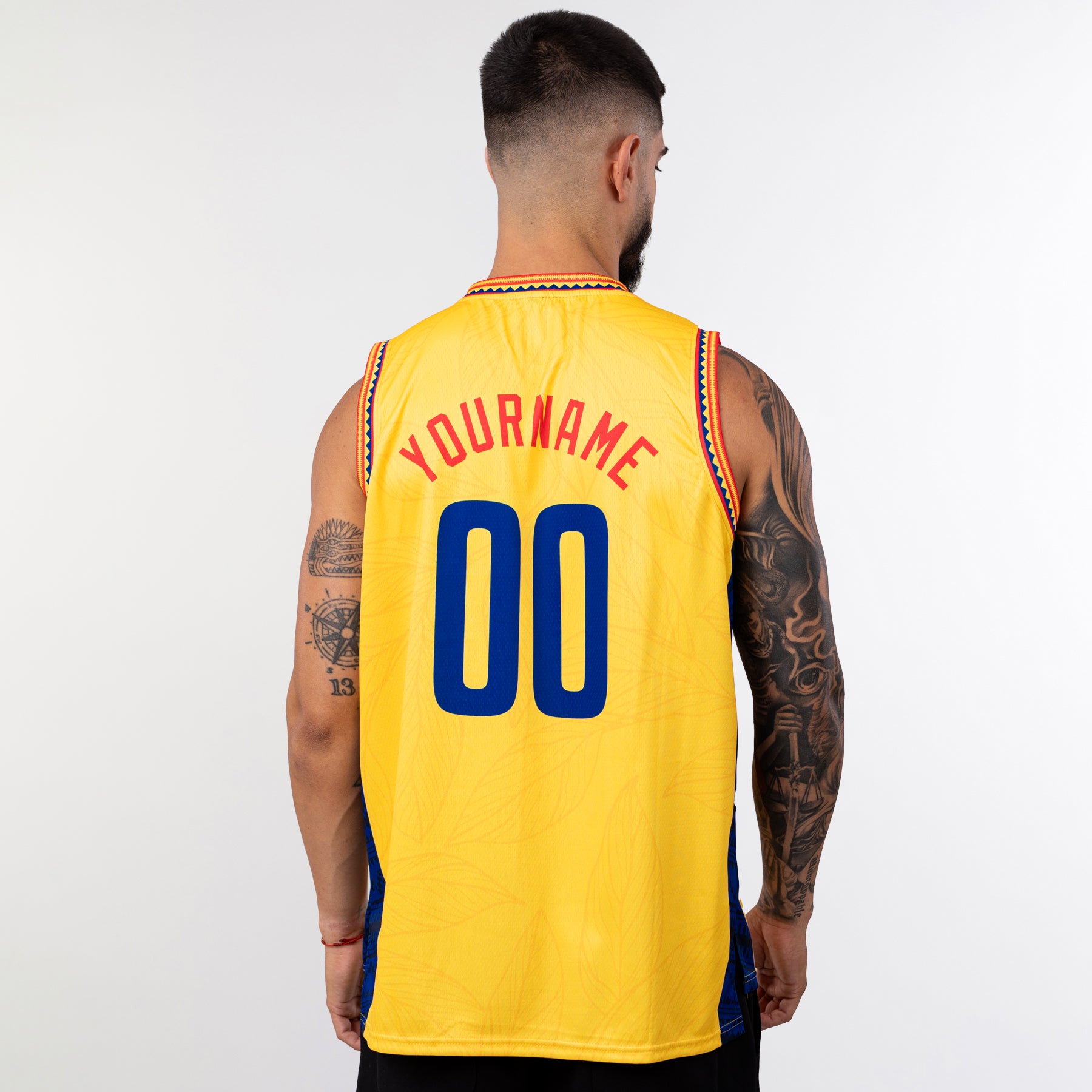Colombia Heritage Yellow Custom Basketball Jersey Model Back Customized