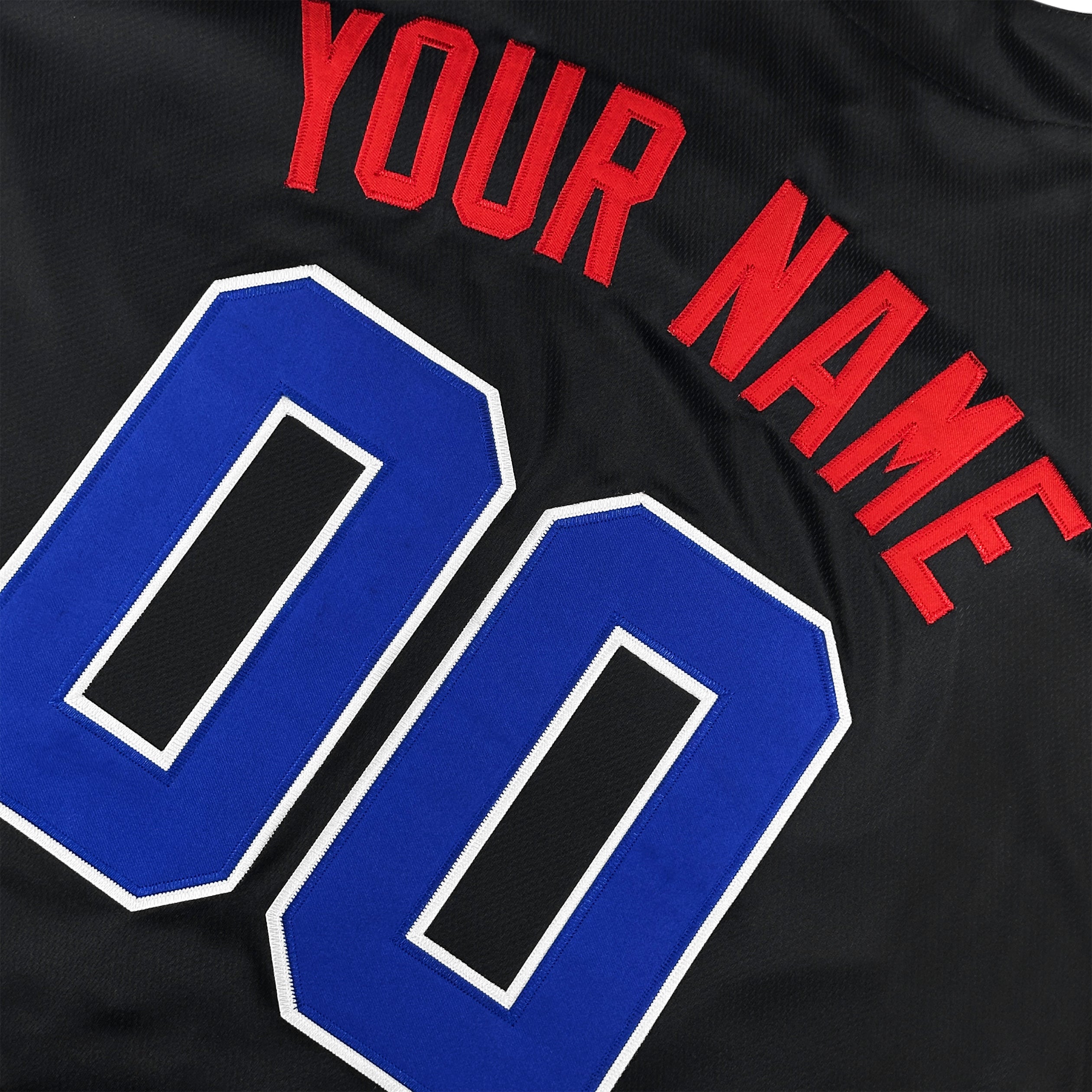 Cuba Heritage Custom Black Baseball Jersey Embroidered Closeup Back Customized