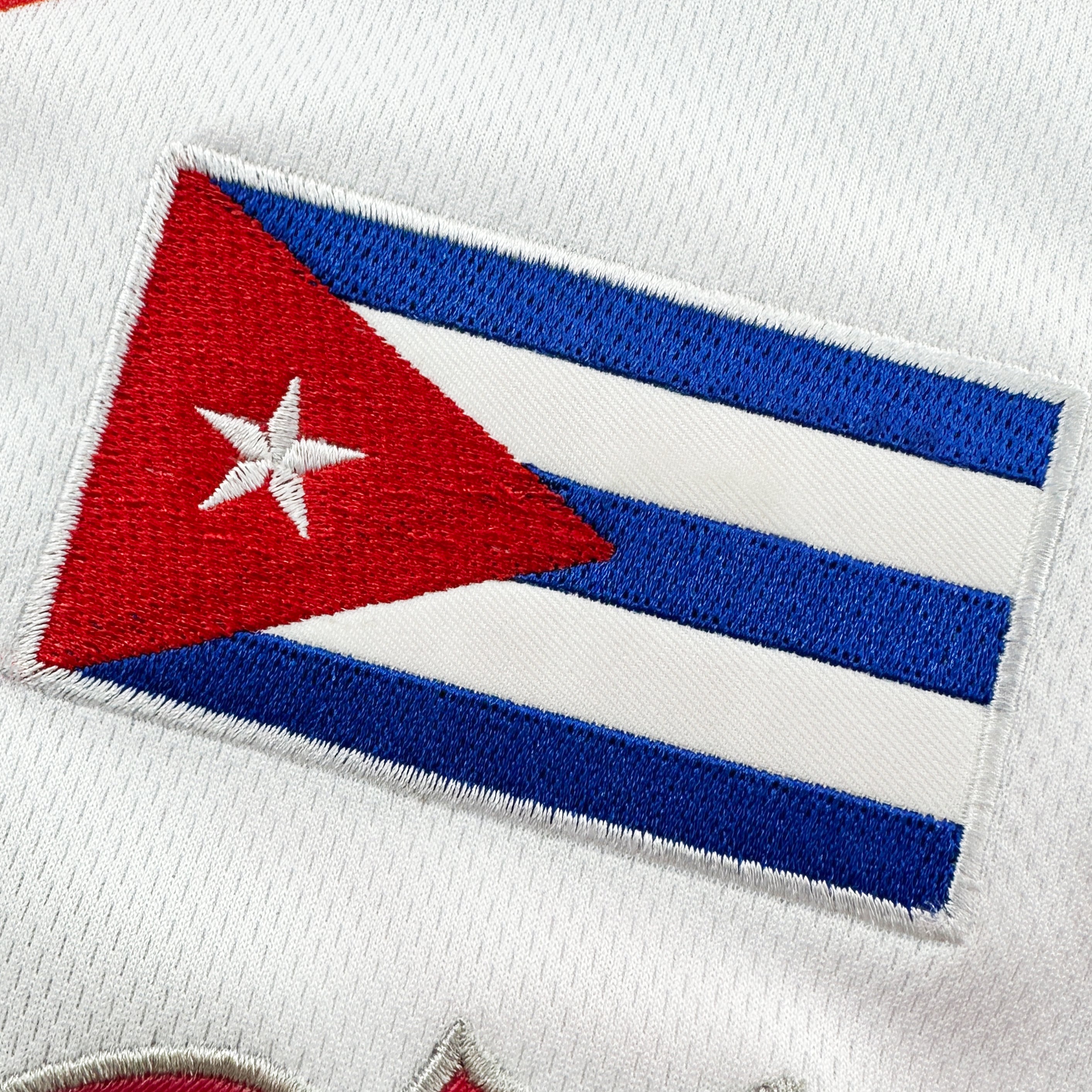 Cuba Heritage Custom White Baseball Jersey Embroidered Flag Stitched