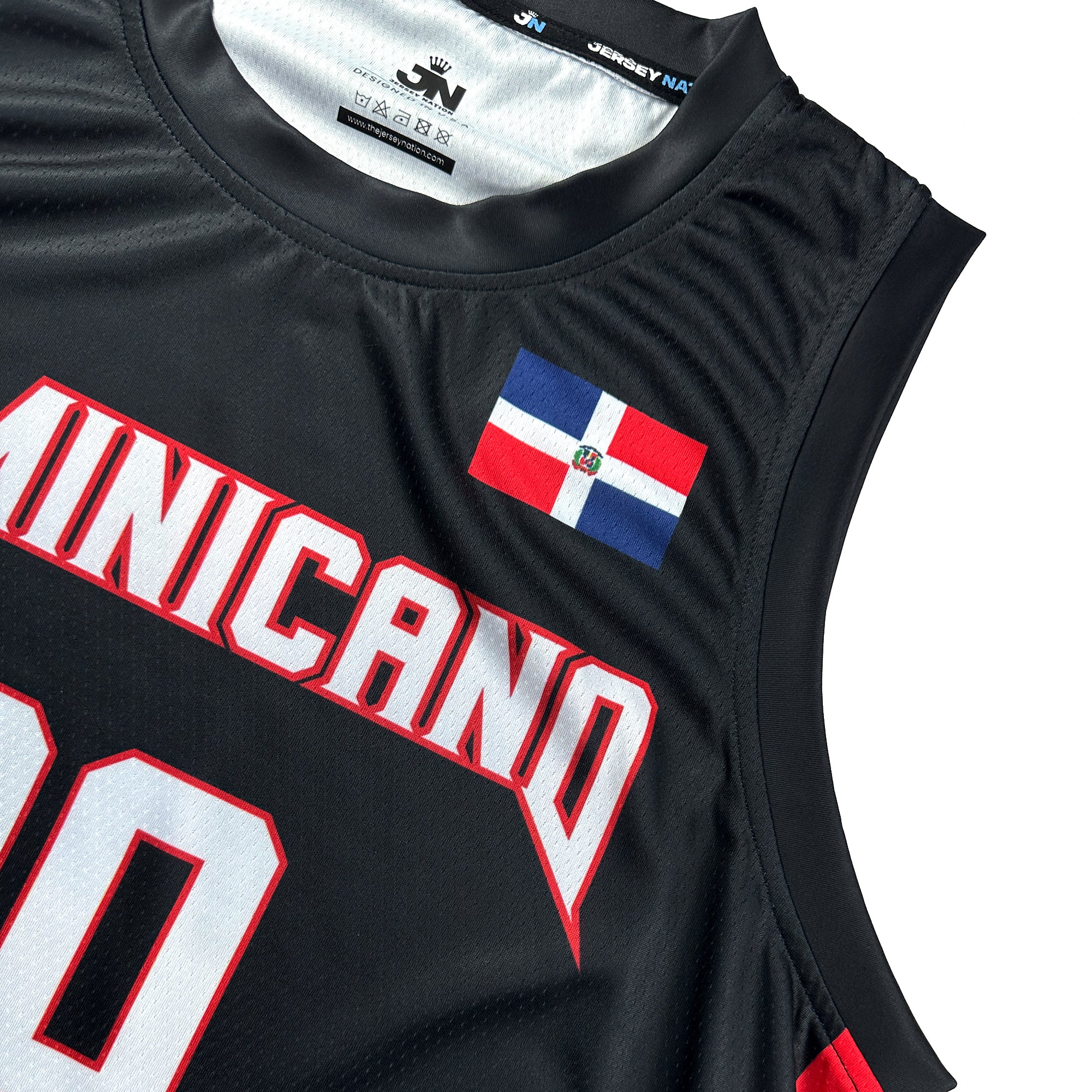 Dominican Republic Black Custom Basketball Jersey
