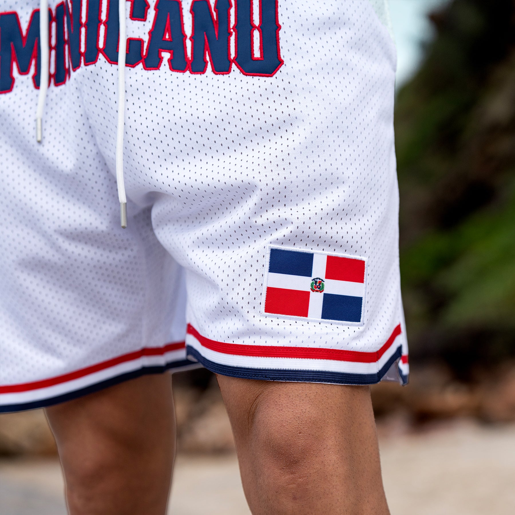 Dominican Republic White Basketball Shorts
