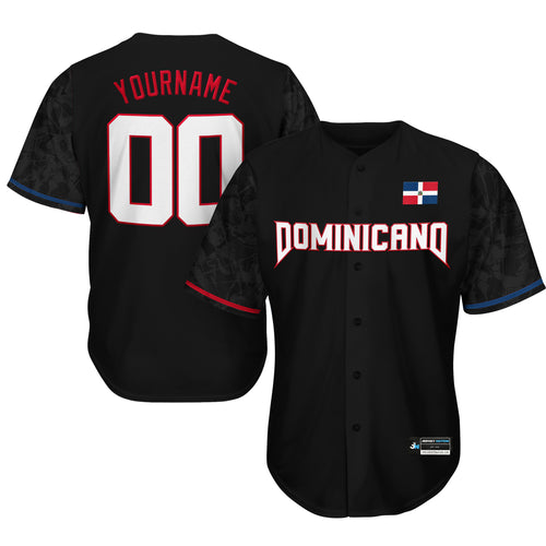 Dominican Republic Heritage Custom Baseball Jersey Black Dominicano