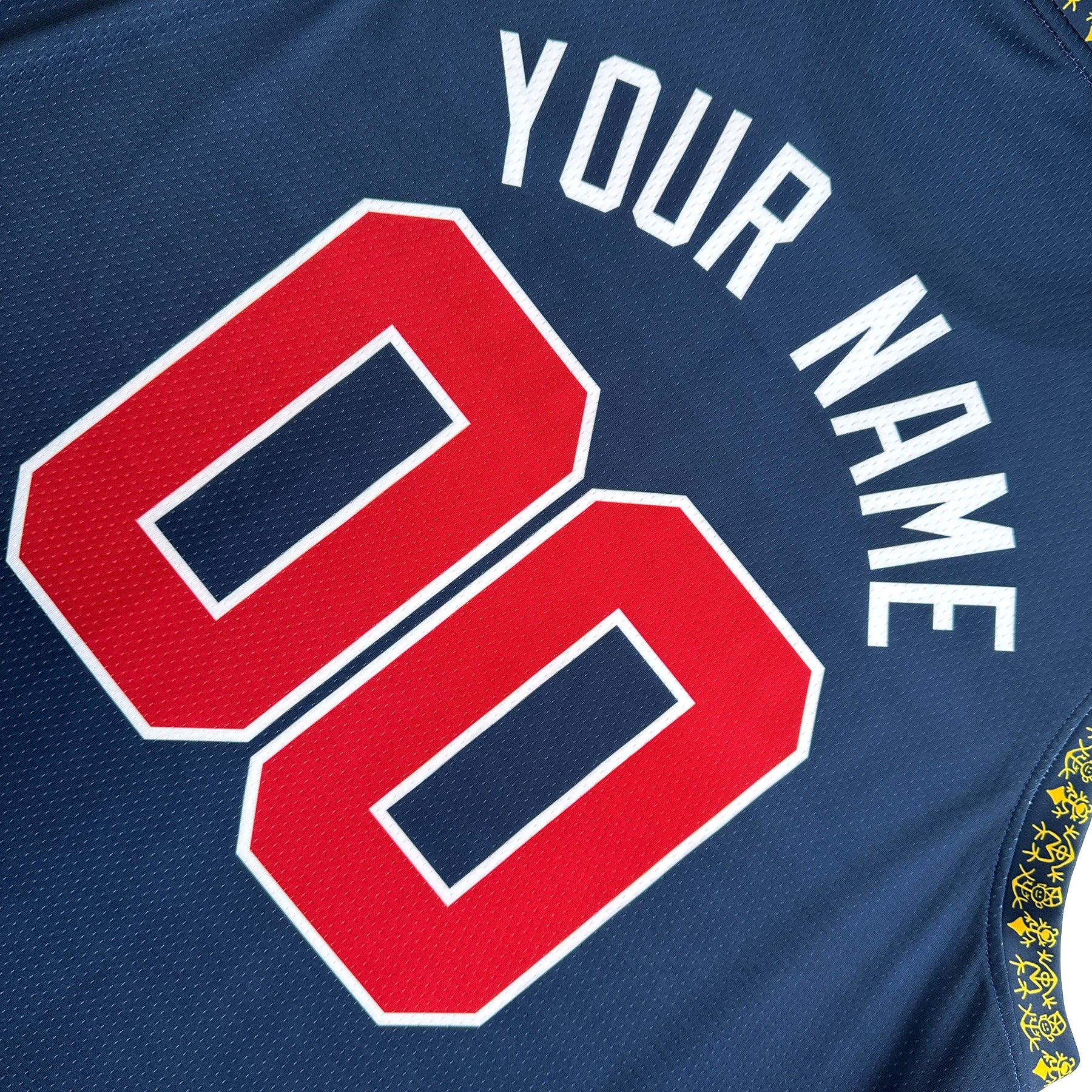 Dominican Republic Heritage Custom Basketball Jersey Closeup Back Customized