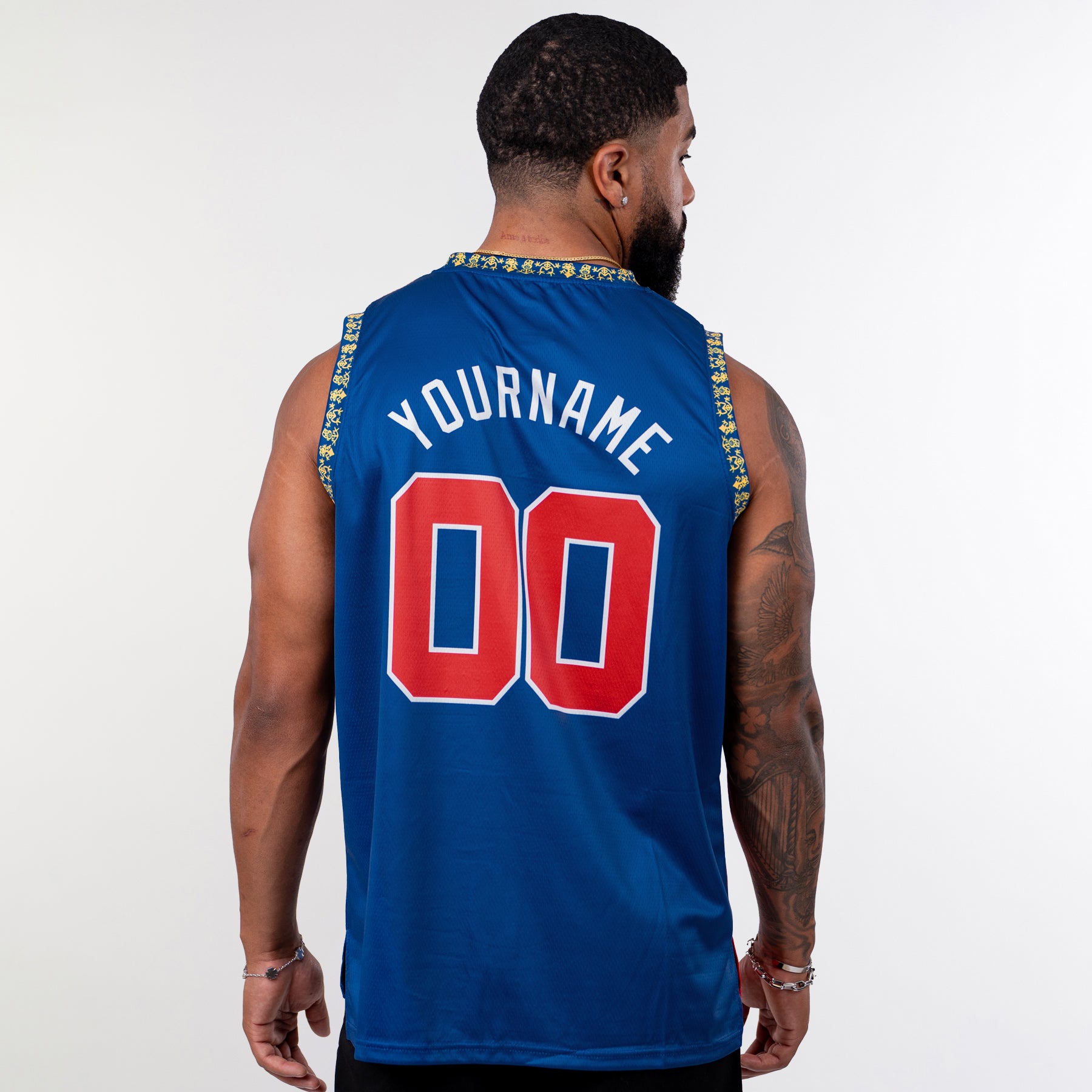 Dominican Republic Heritage Custom Basketball Jersey Model Back