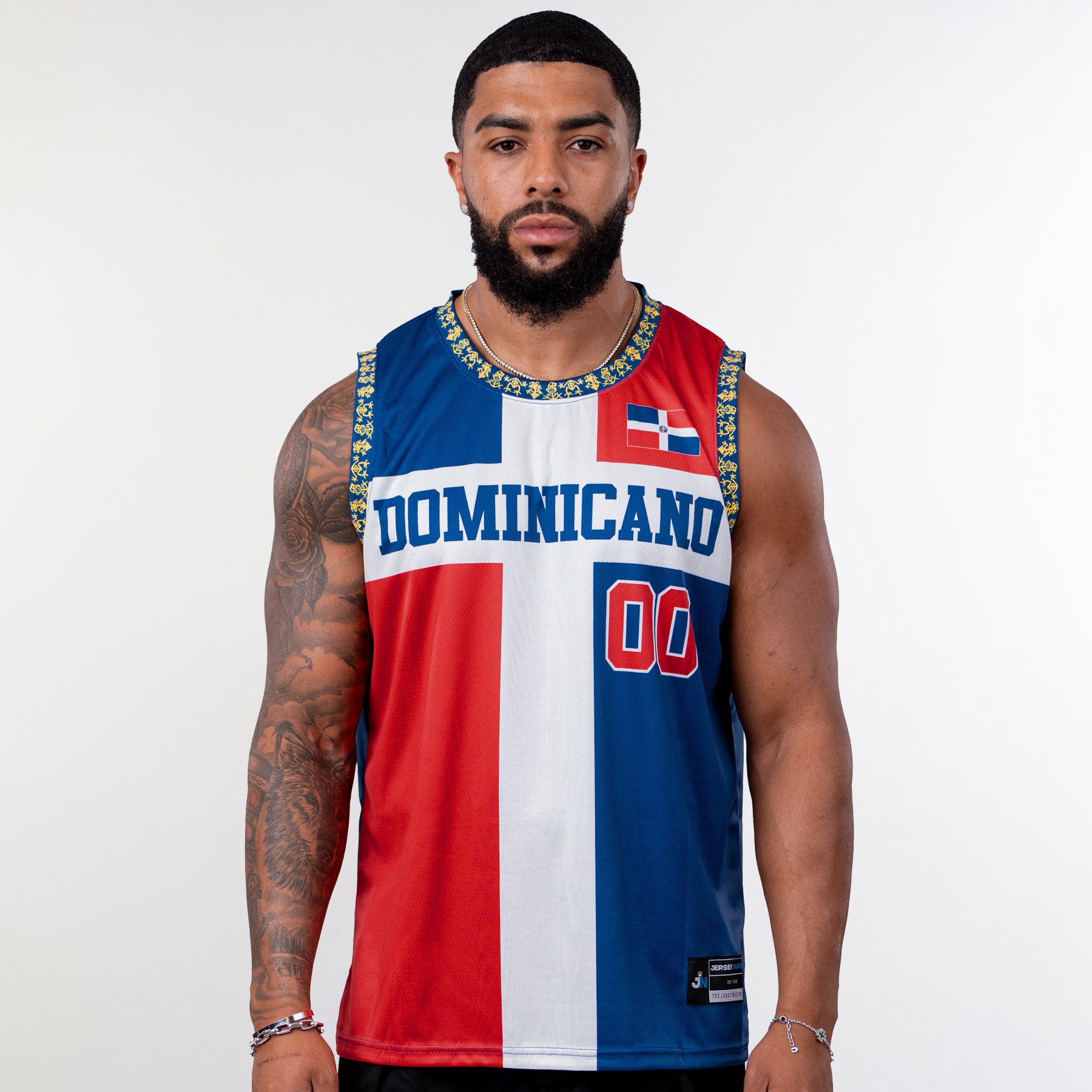 Dominican Republic Heritage Custom Basketball Jersey Model Front