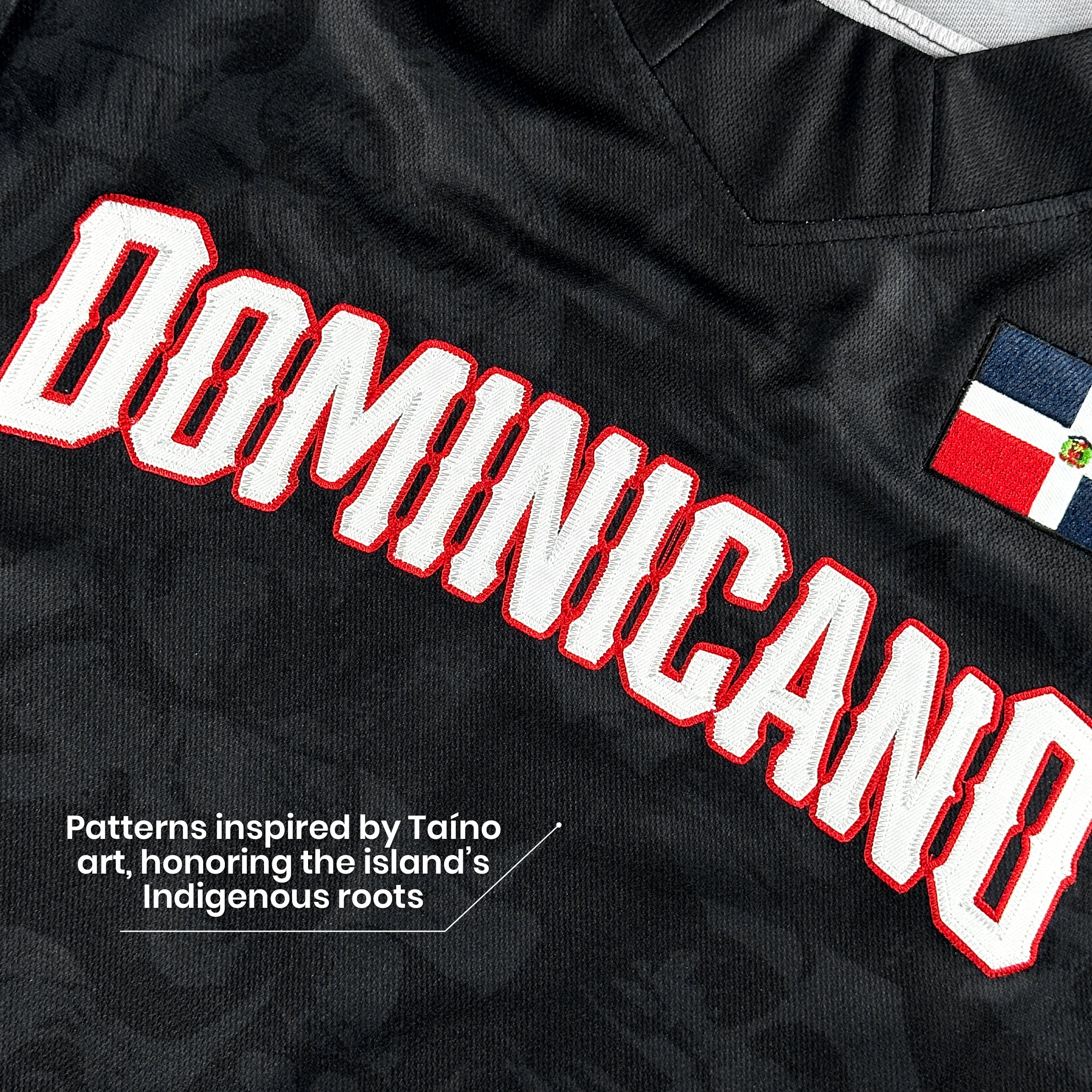 Dominican Republic Heritage Custom Hockey Jersey Black