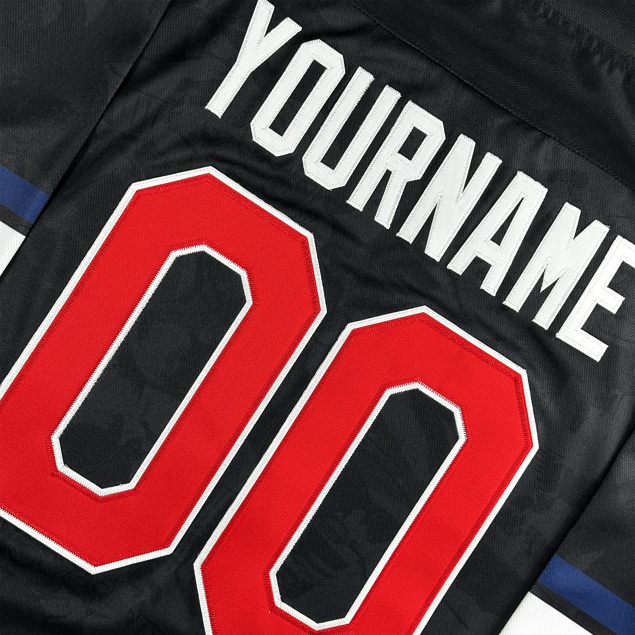 Dominican Republic Heritage Custom Ice Hockey Jersey Black Stitched Dominicano
