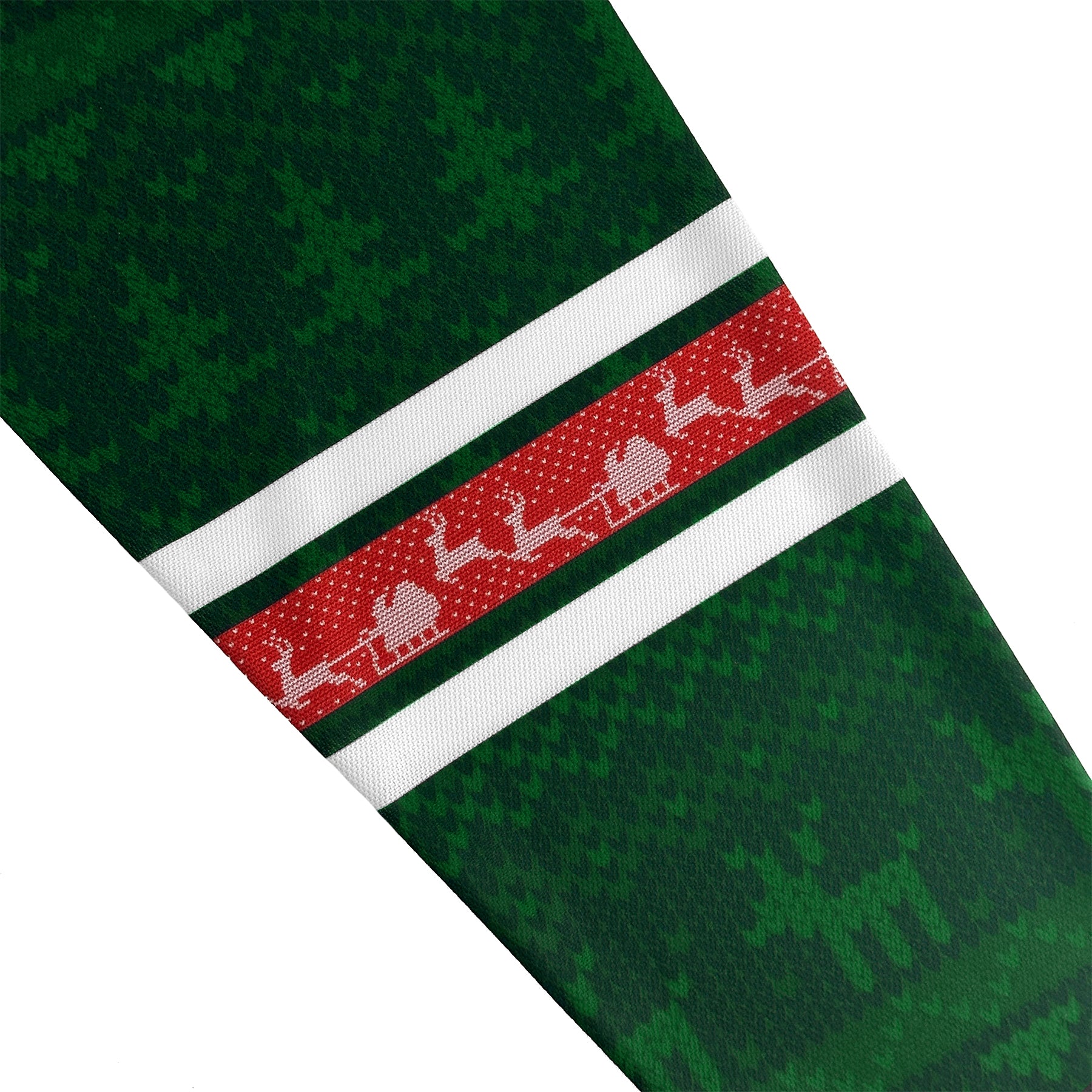Family Christmas Custom Hockey Jersey Sweater Personalized Green Closeup Sleeves