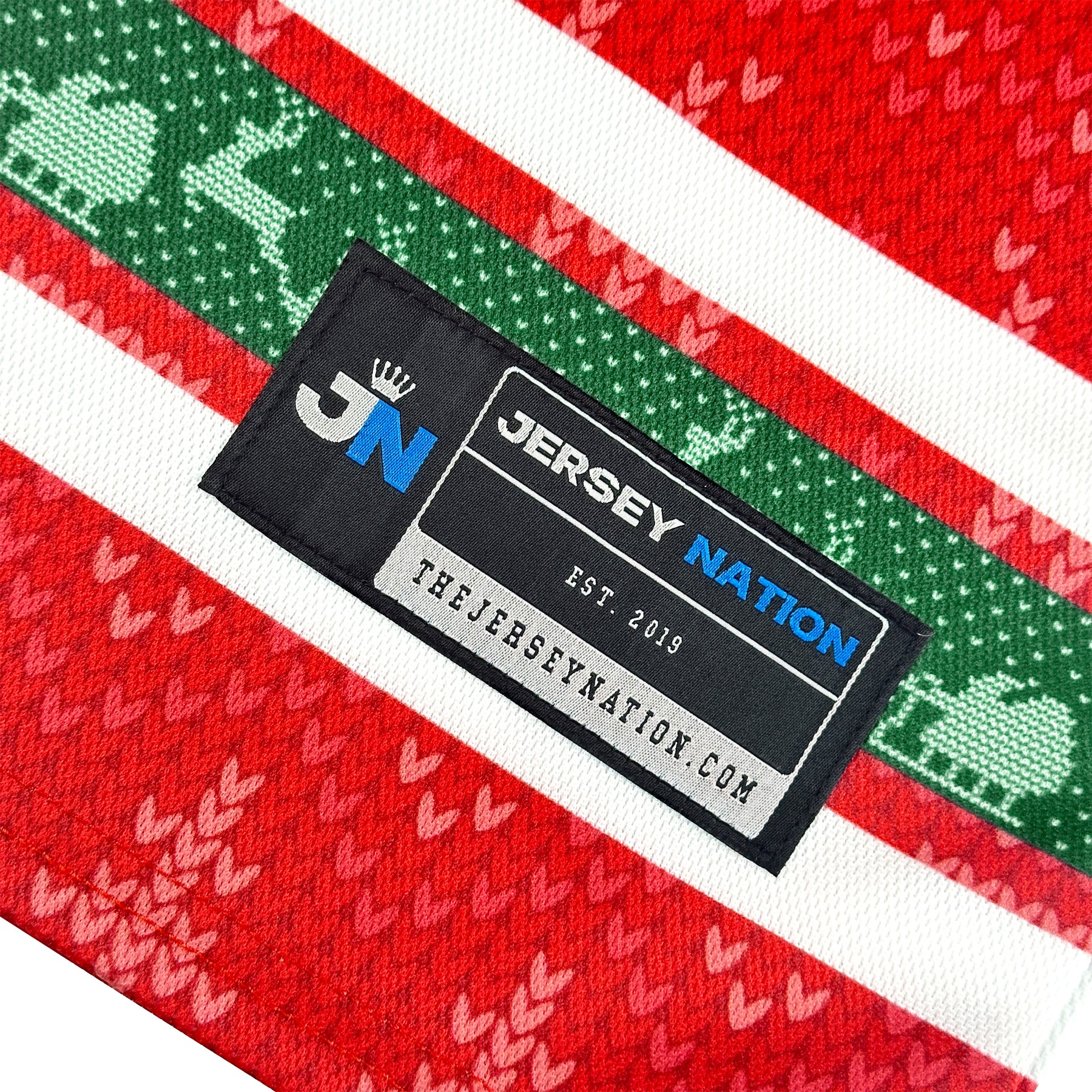 Family Christmas Custom Hockey Jersey Sweater Personalized Red Closeup Details