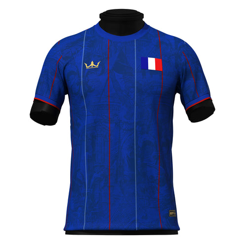 France Heritage Custom Blue Football Jersey 