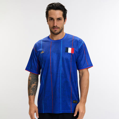 France Heritage Custom Blue Football Jersey Soccer World Shirt