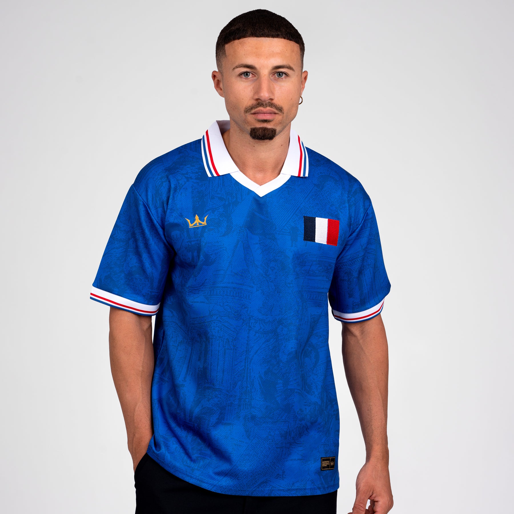 France Heritage Retro Custom Football Jersey World Shirt Blue 
