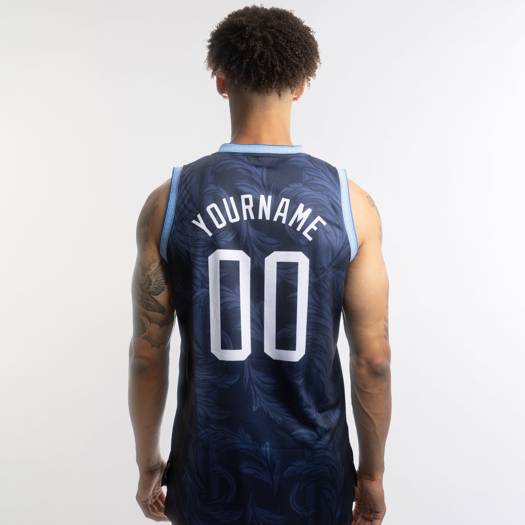 Greece Heritage Custom Basketball Jersey Model Back Customized