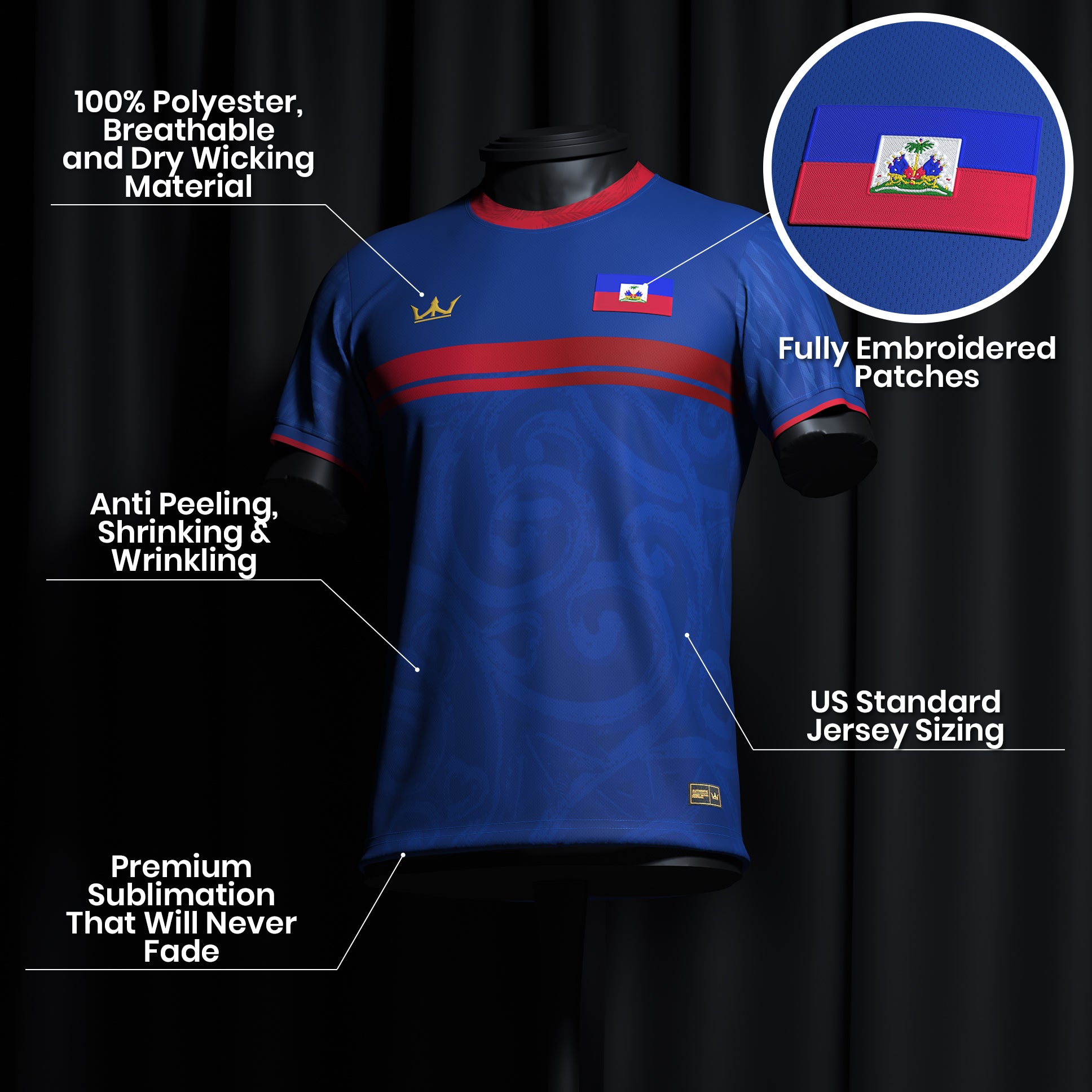 Haiti Custom Heritage Football Jersey Details