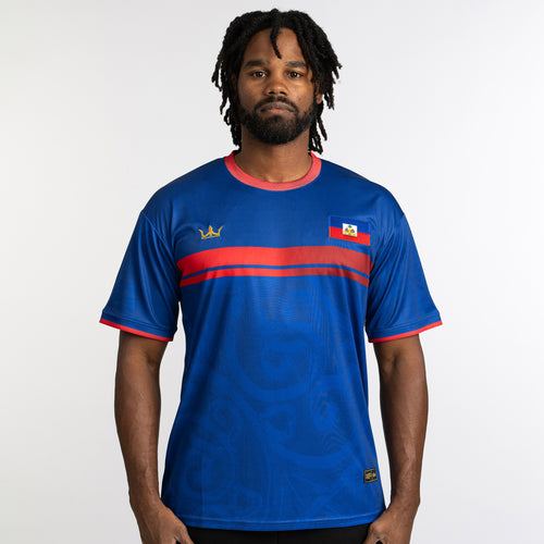 Haiti Custom Heritage Football Jersey Soccer Shirt Blue