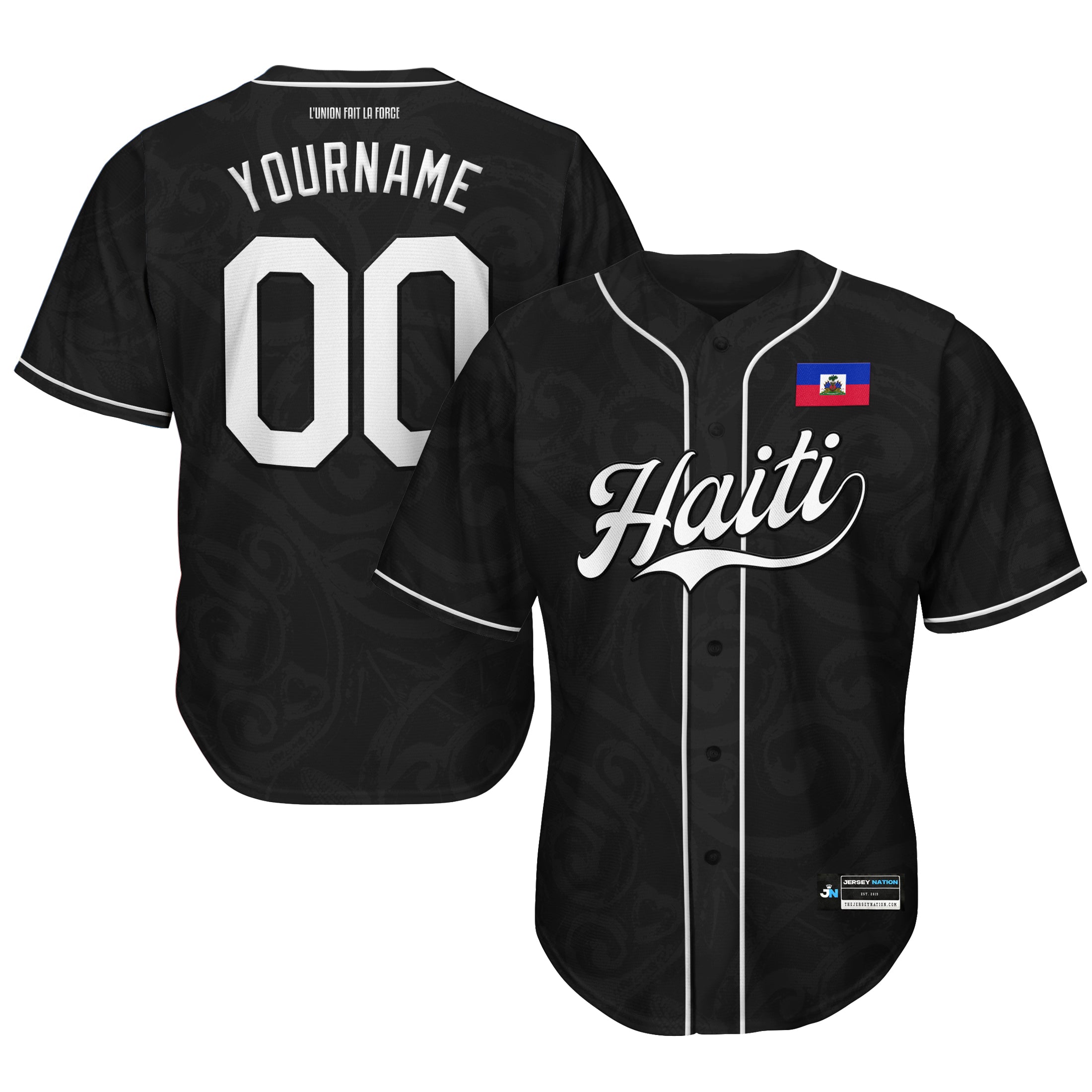Haiti Heritage Custom Baseball Jersey Black Customized