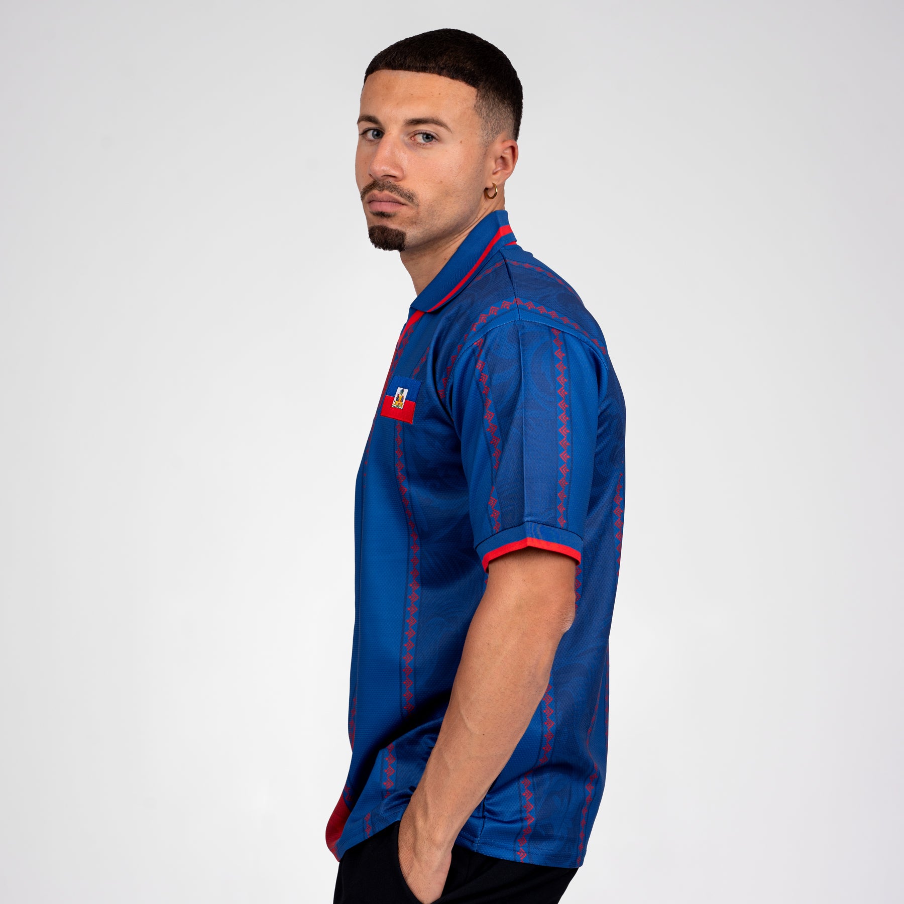 Haiti Heritage Retro Custom Football Jersey World Shirt Sleeves