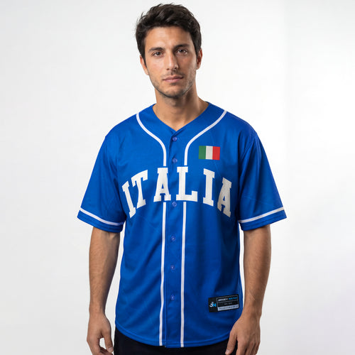 Italy Heritage Custom Baseball Blue Jersey Model 