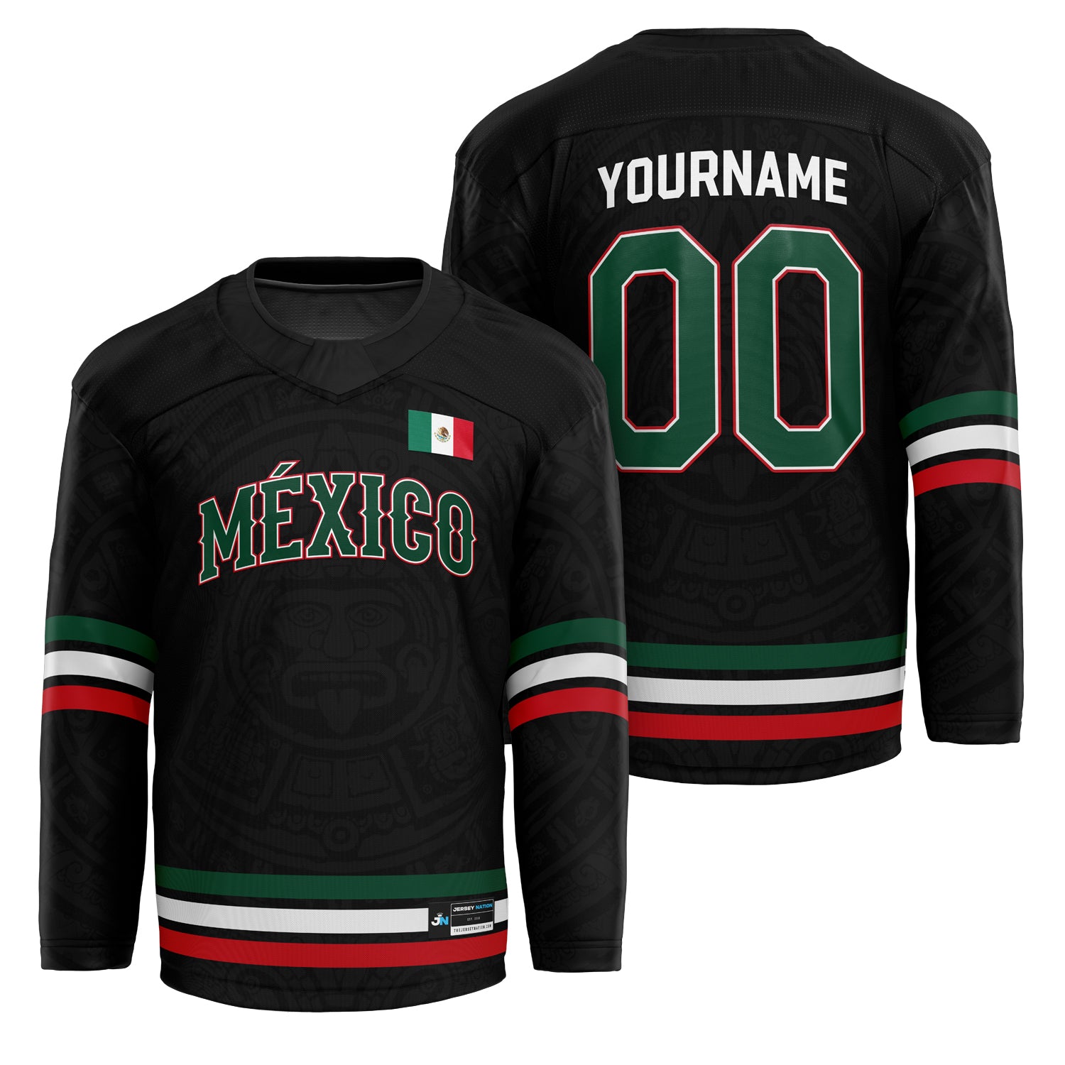 Mexico Heritage Black Custom Hockey Jersey