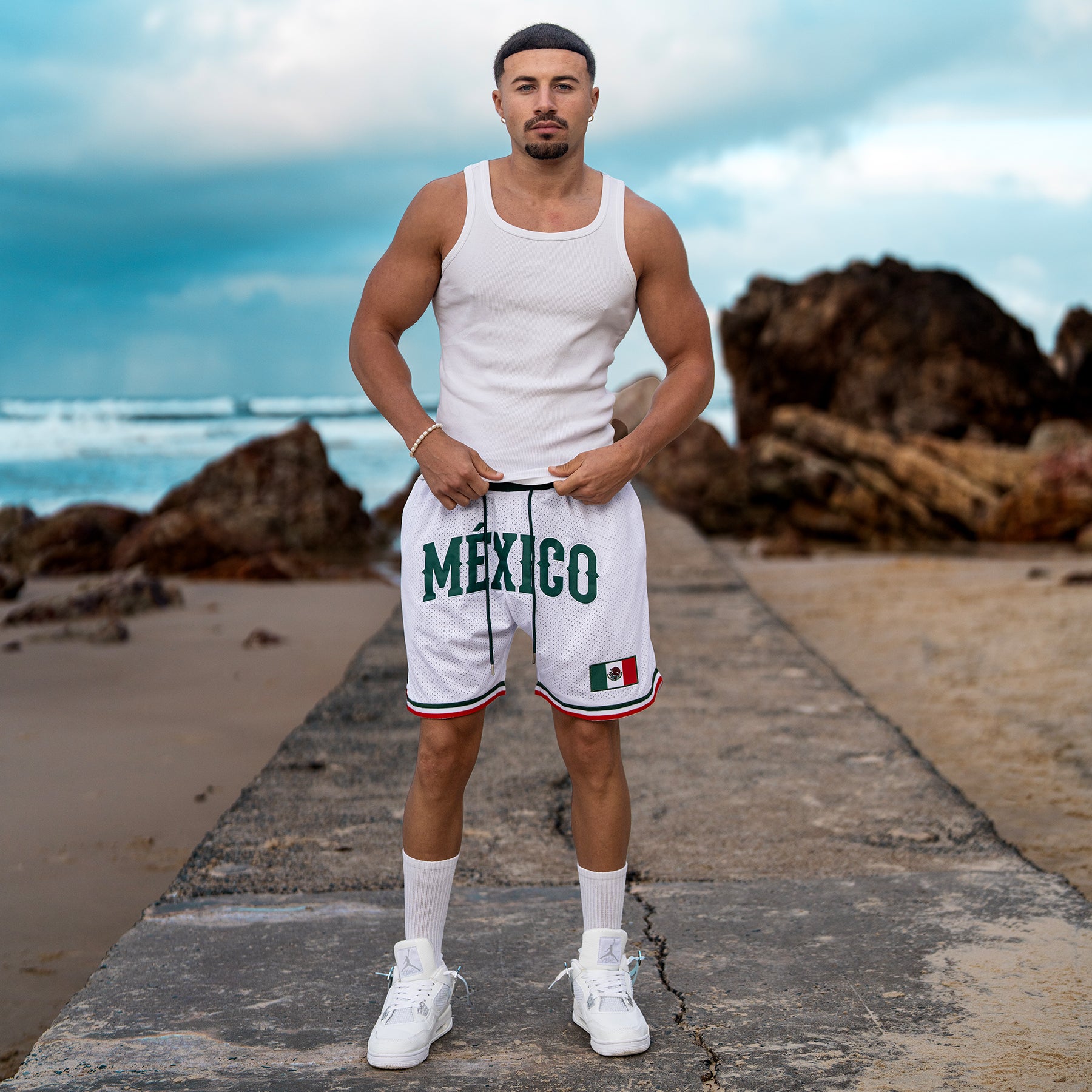 Mexico Heritage White Basketball Shorts