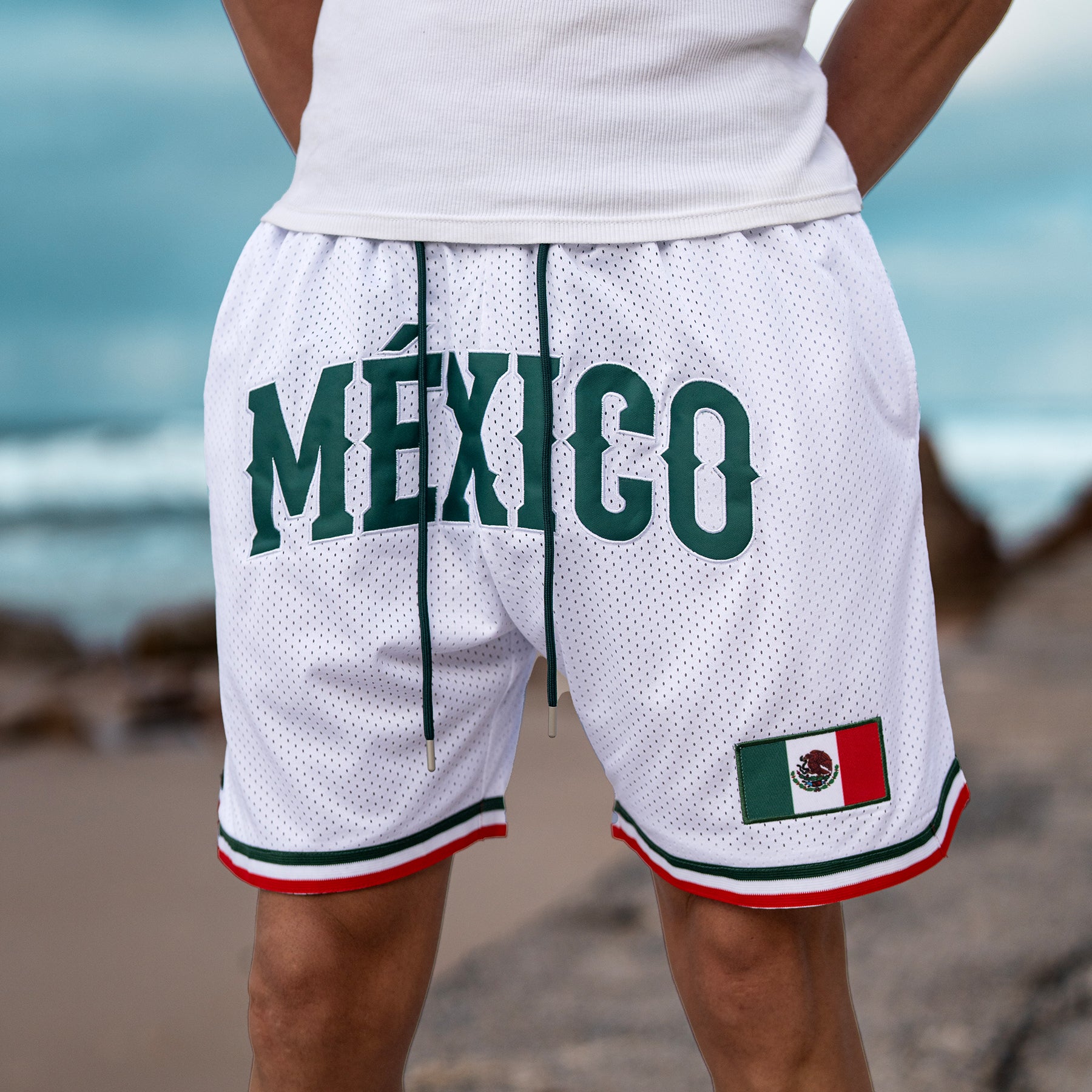 Mexico Heritage White Basketball Shorts