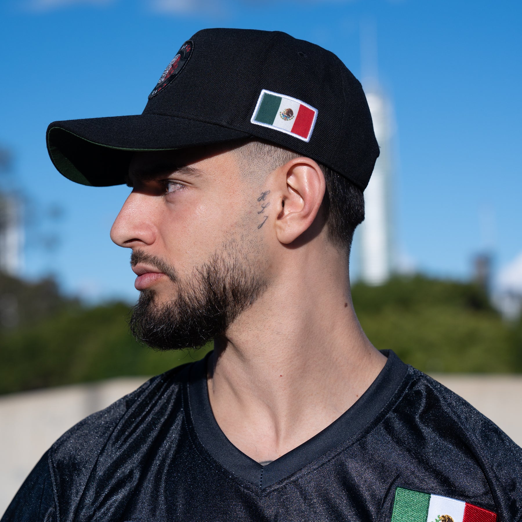 Mexico Heritage Black Snapback Cap Model Side
