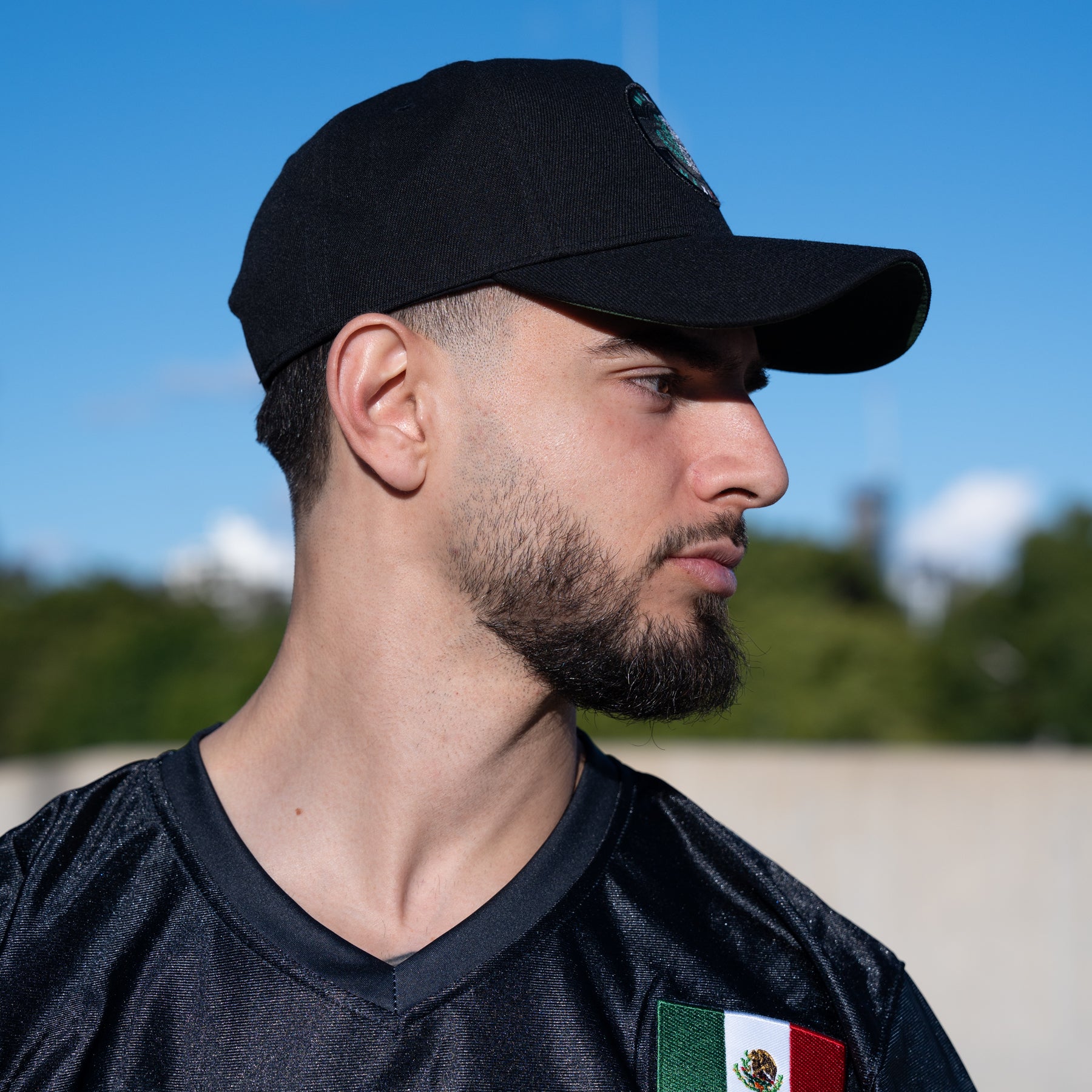 Mexico Heritage Black Snapback Cap Side Model