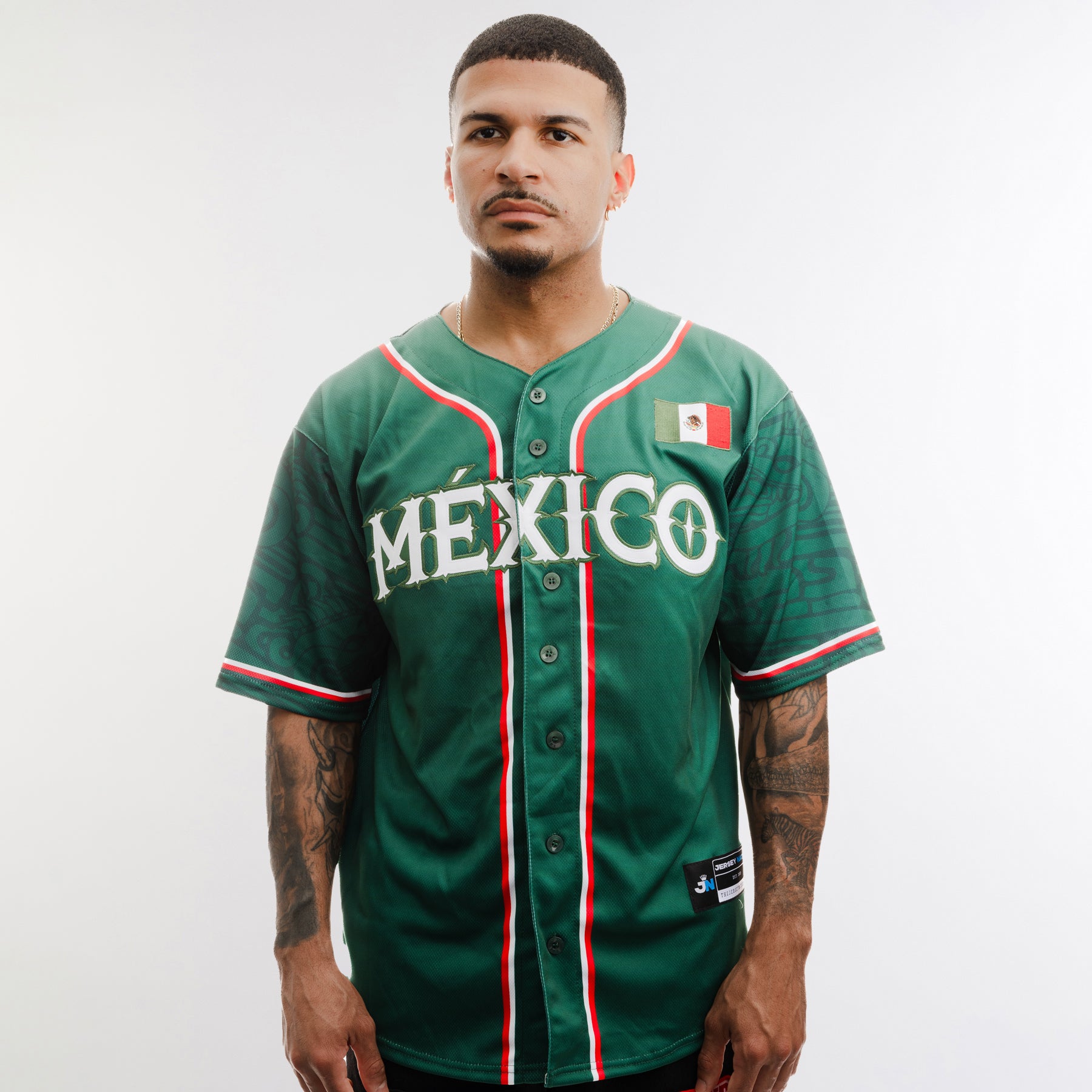 Mexico Heritage Custom Baseball Jersey Green Model 