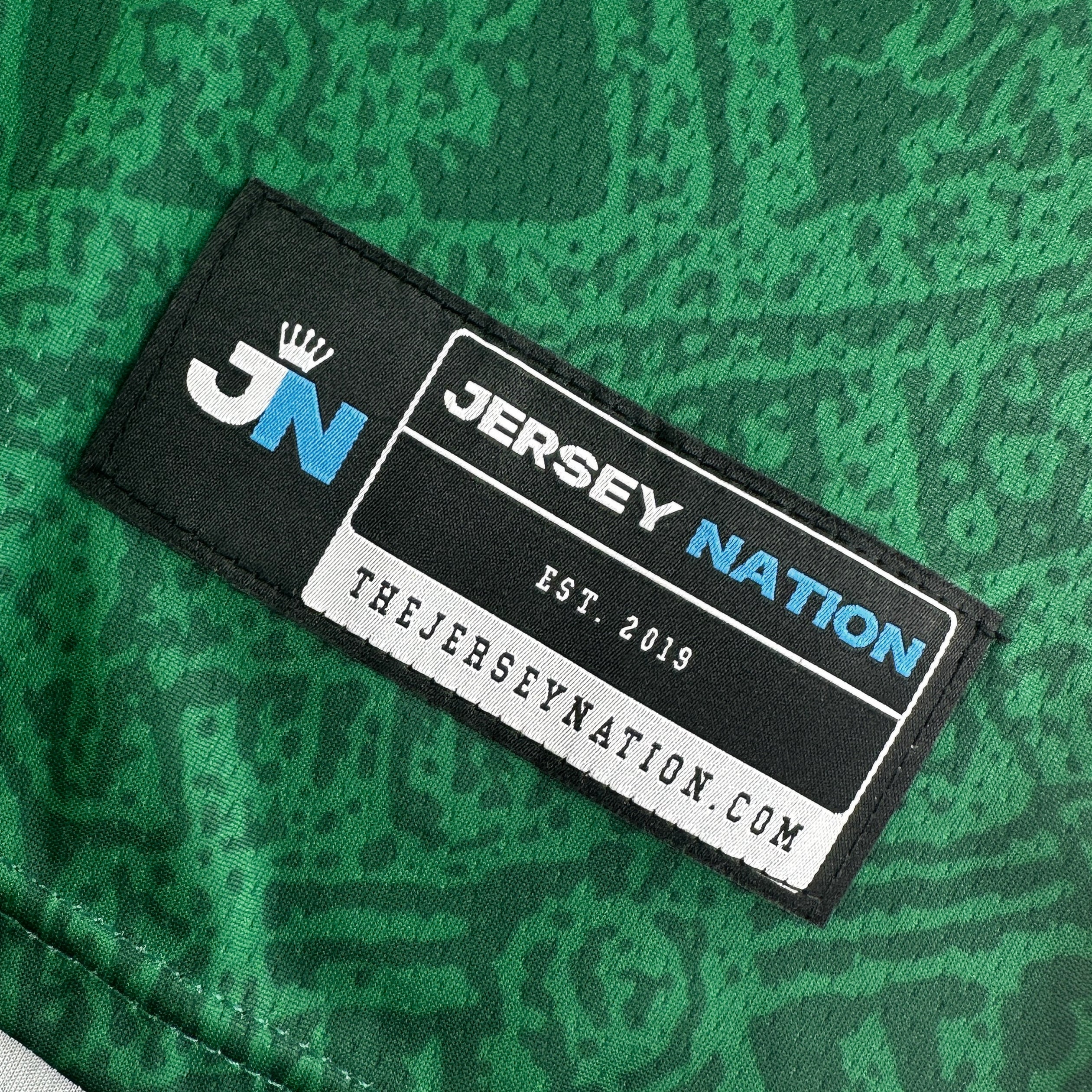 Mexico Heritage Custom Basketball Green Jersey Closeup Patch