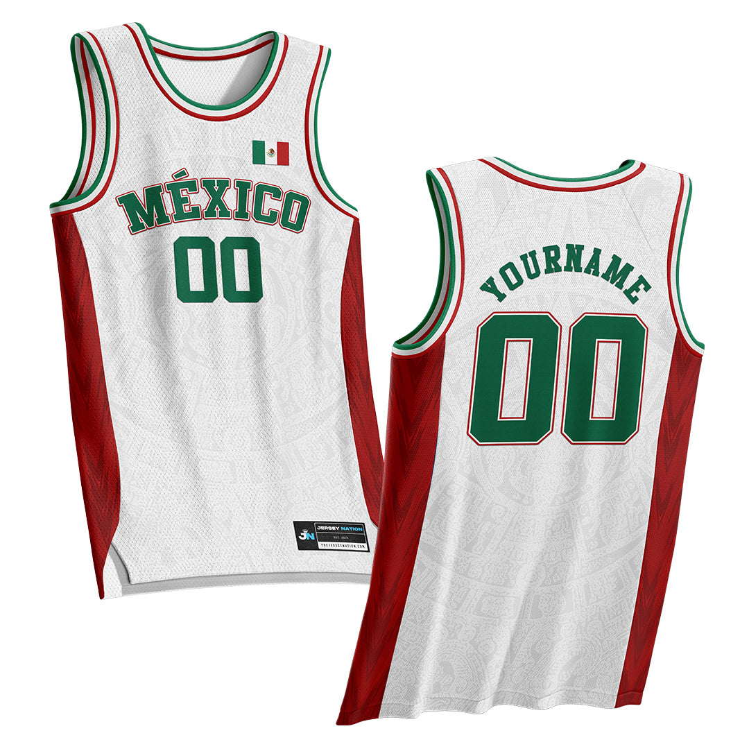 Mexico Heritage Custom Basketball White Jersey 