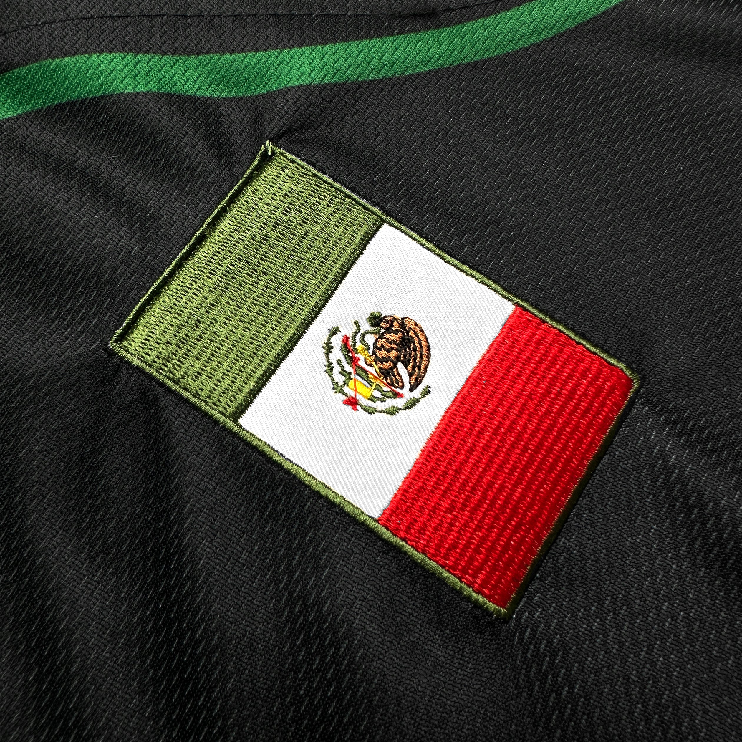 Mexico Heritage Custom Black Baseball Jersey Embroidered Flag