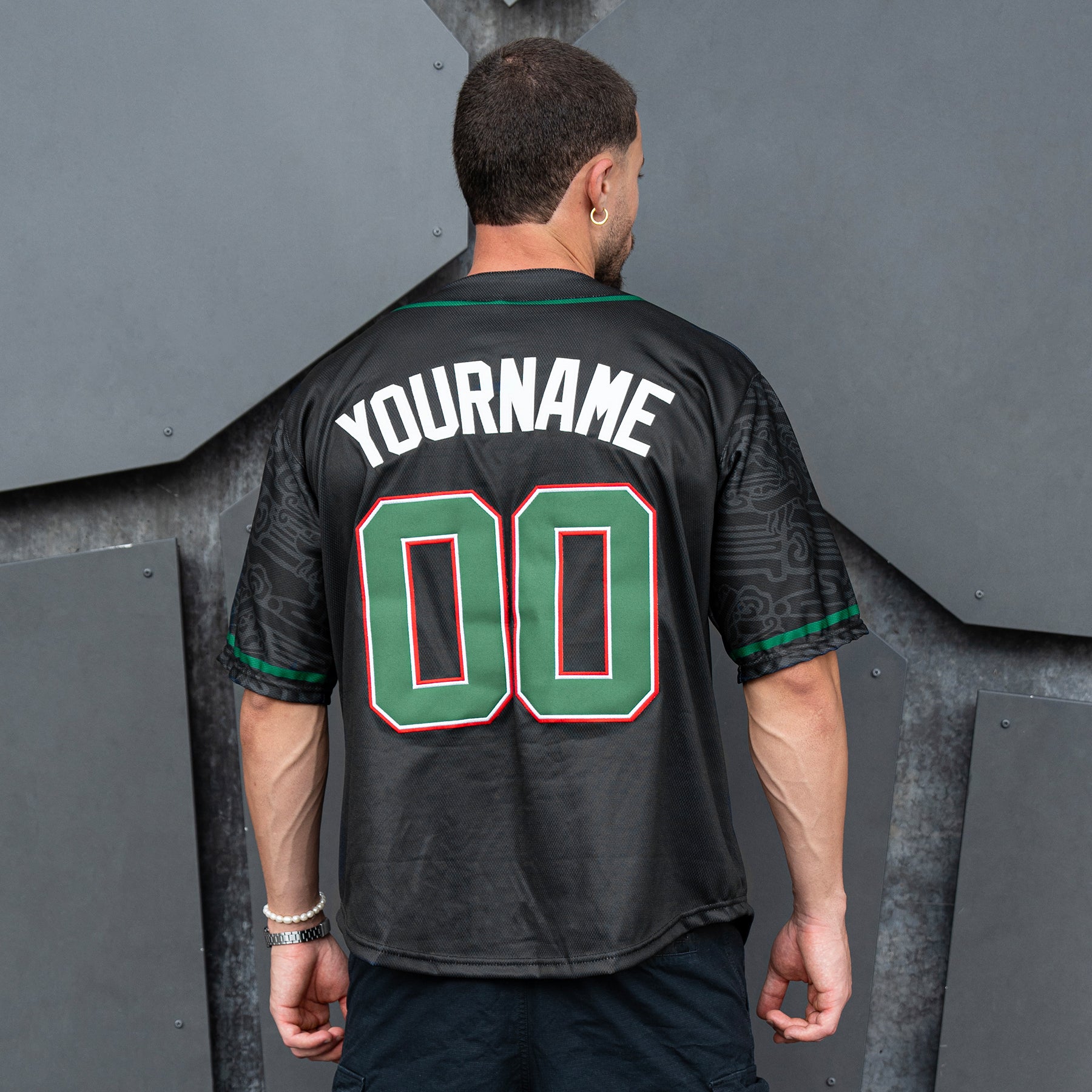 Mexico Heritage Custom Black Baseball Jersey Model Embroidered Back Customized 