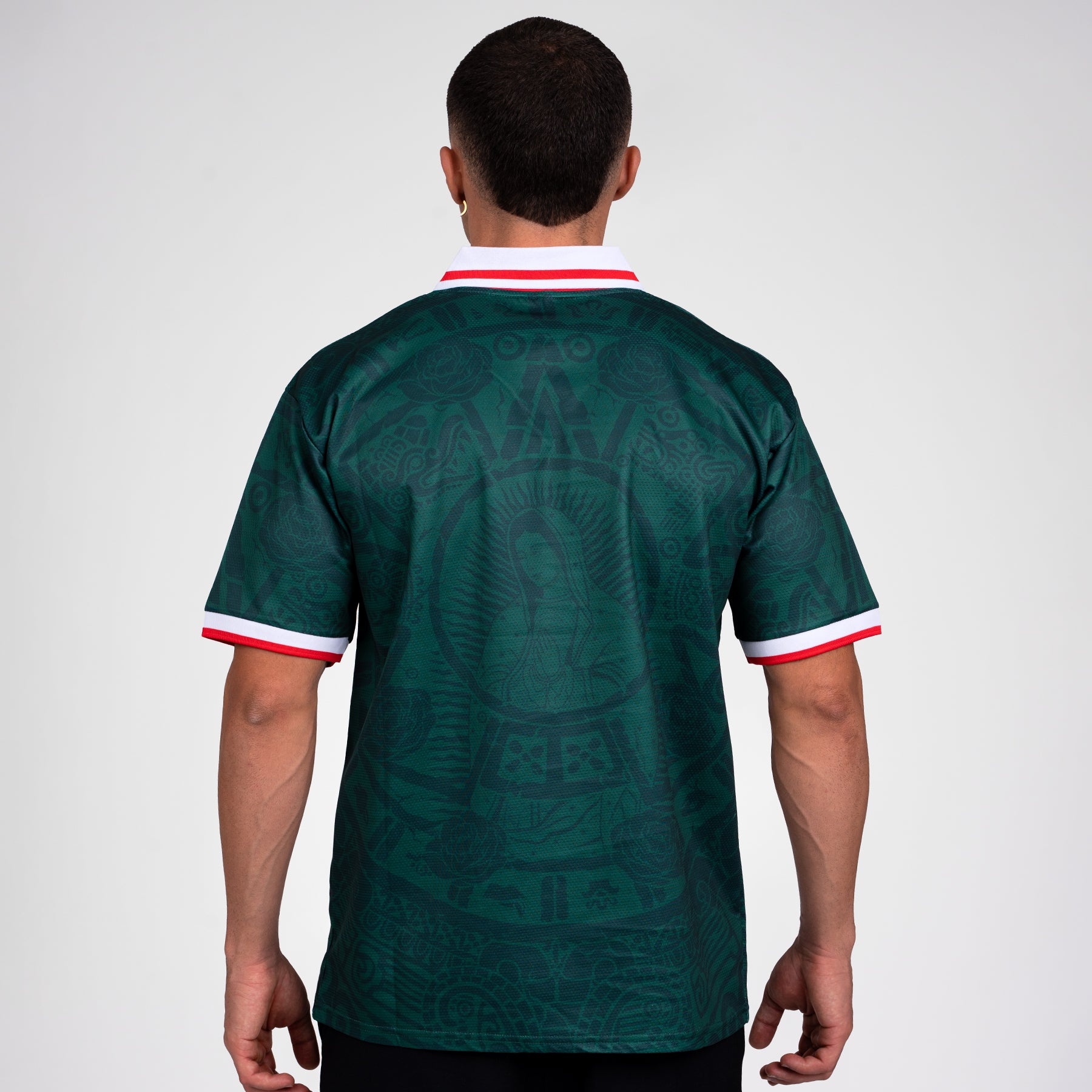 Mexico Heritage Retro Custom Football Jersey Model World Soccer Mexican Shirt Lady of Guadalupe Back