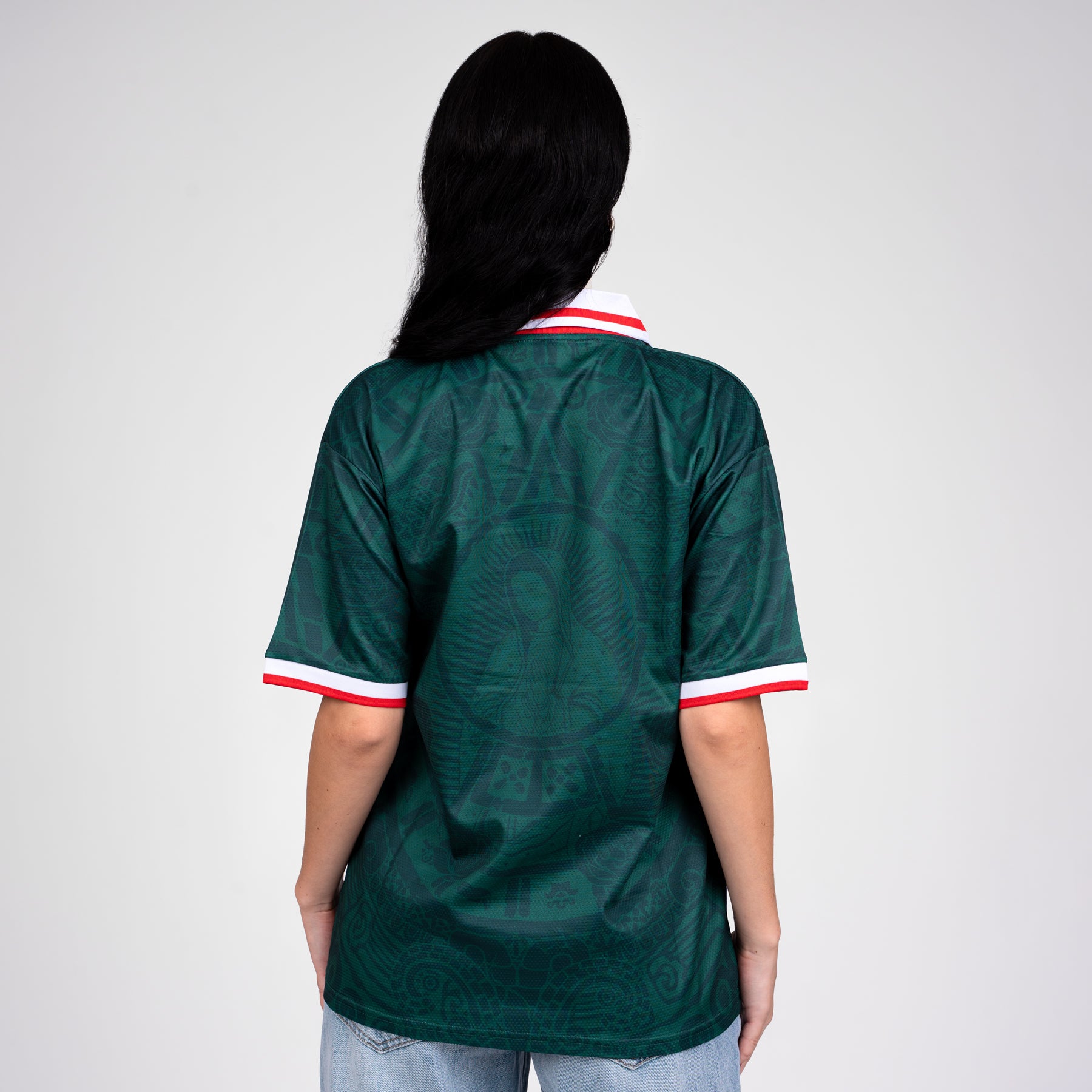Mexico Heritage Retro Custom Football Jersey Womens World Soccer Mexican Shirt Lady of Guadalupe Back
