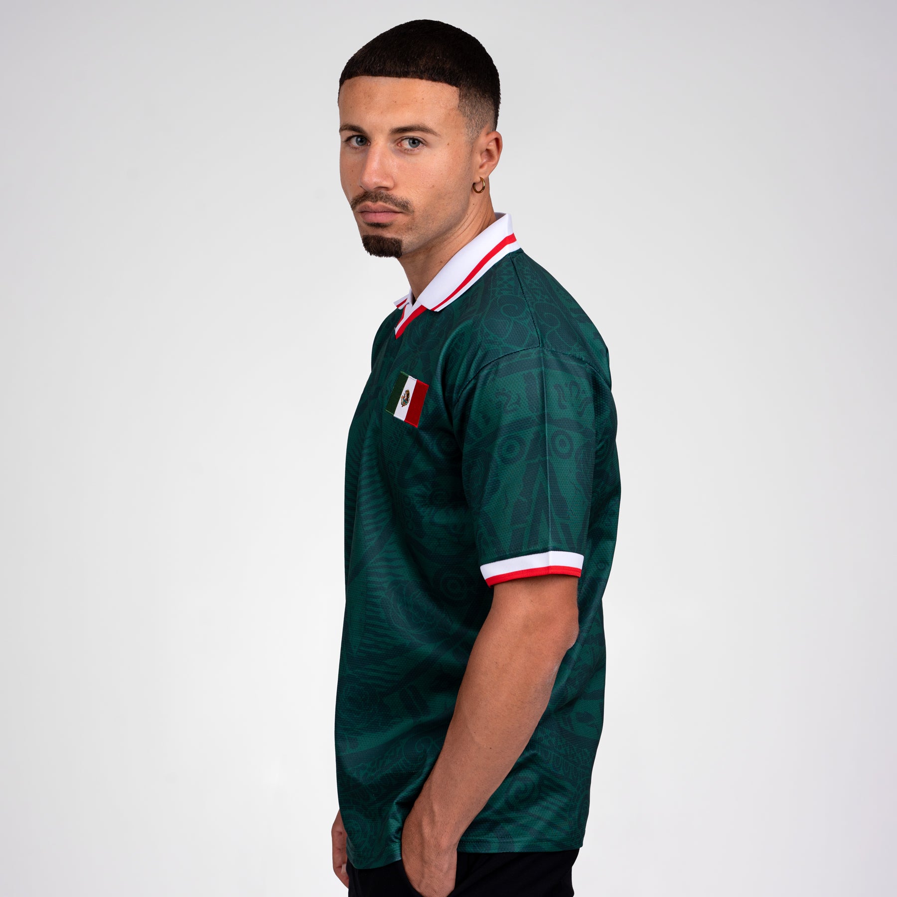 Mexico Heritage Retro Custom Football Jersey World Soccer Mexican Shirt Lady of Guadalupe Side 