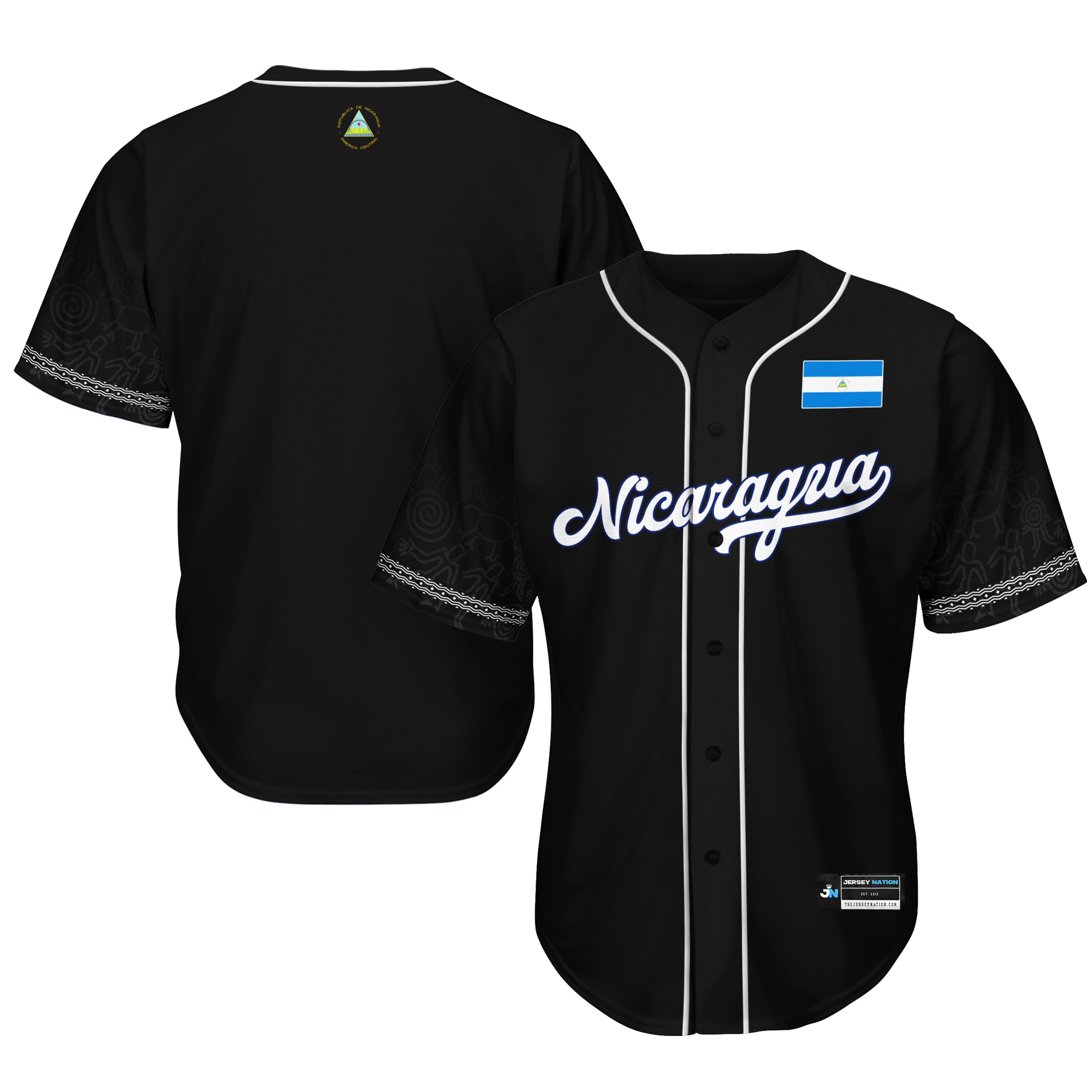 Nicaragua Heritage Baseball Jersey Black
